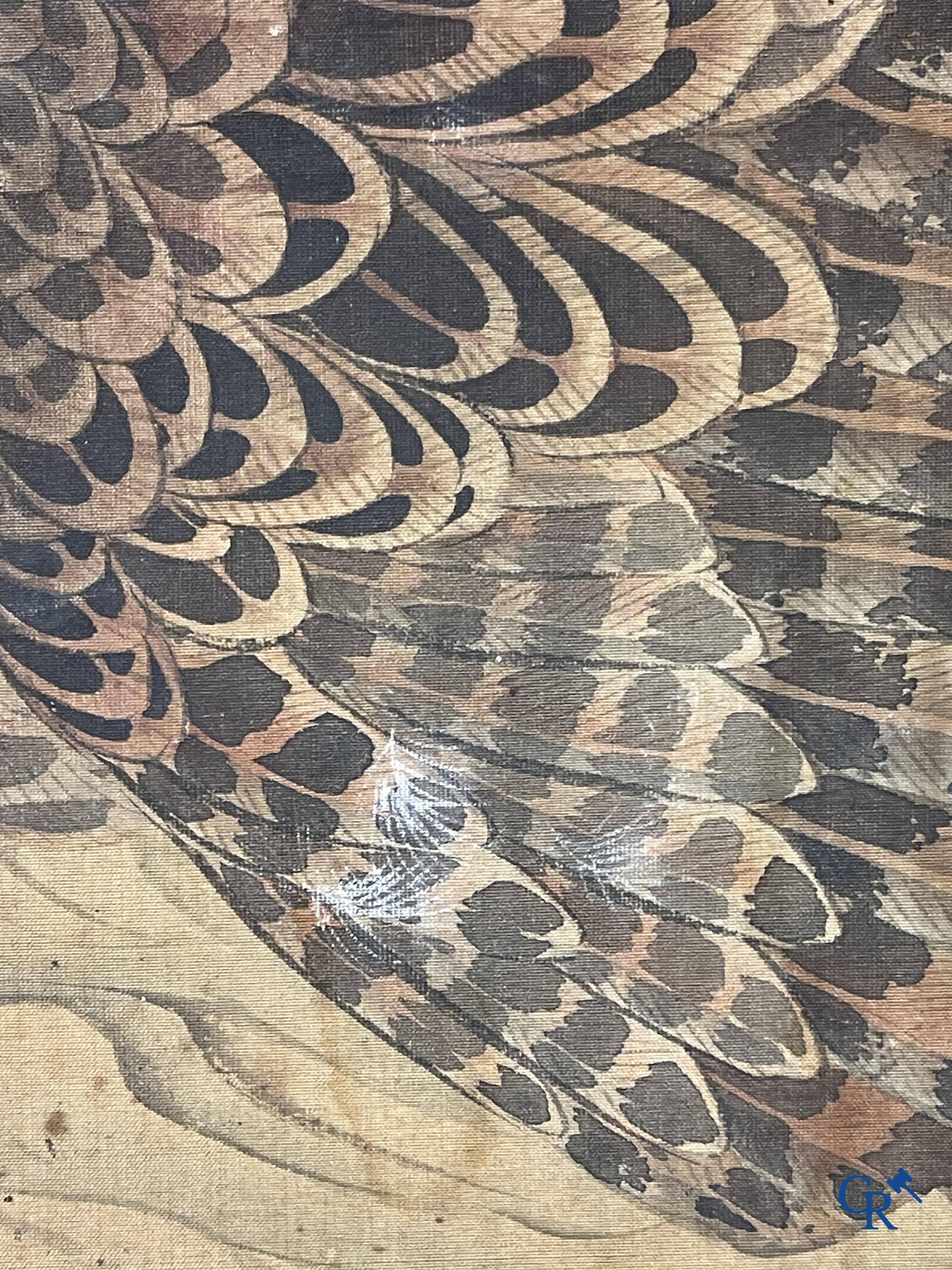 Asian Art, a large Japanese scroll. Signed. 18th century.