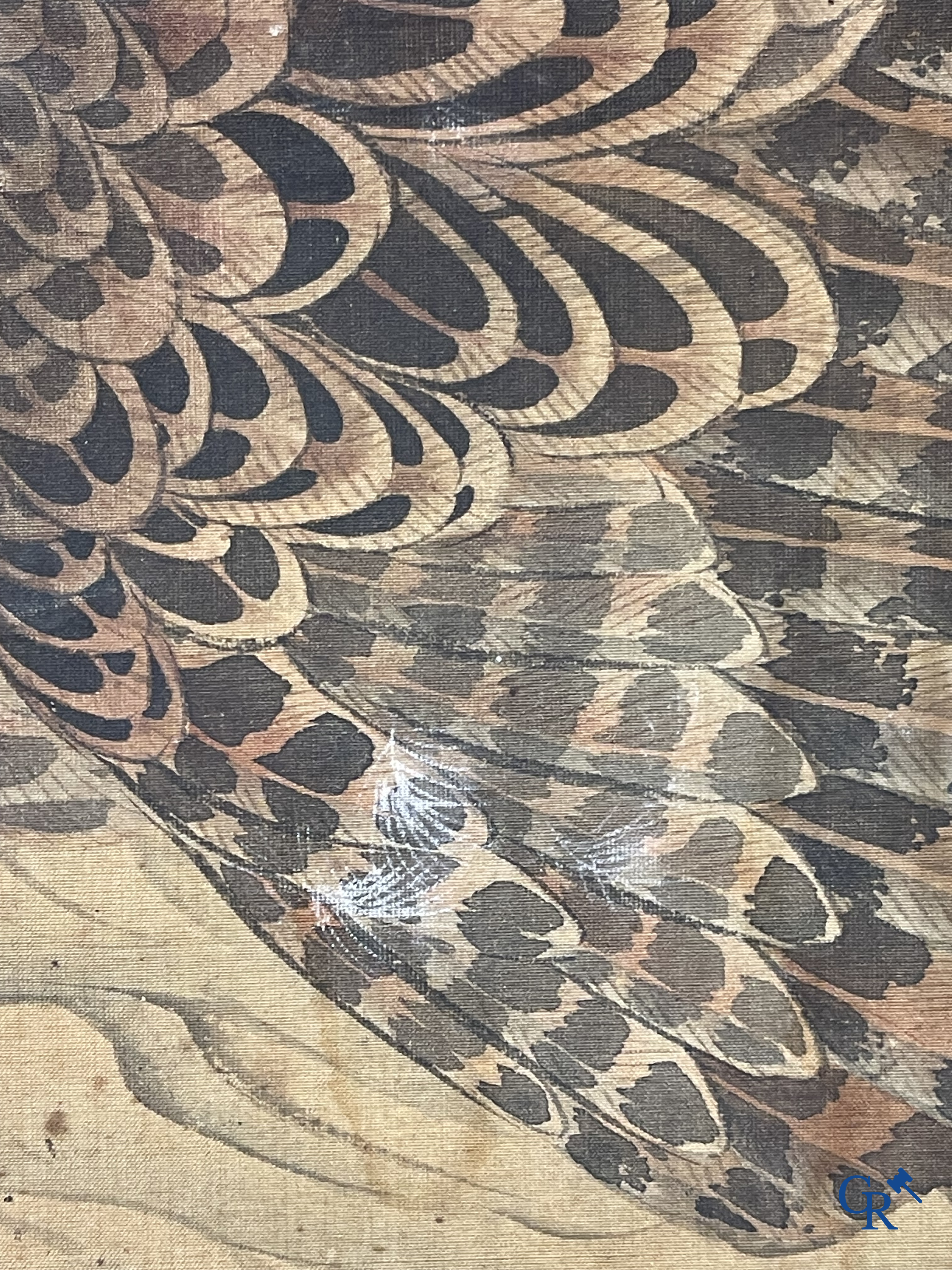 Asian Art, a large Japanese scroll. Signed. 18th century.