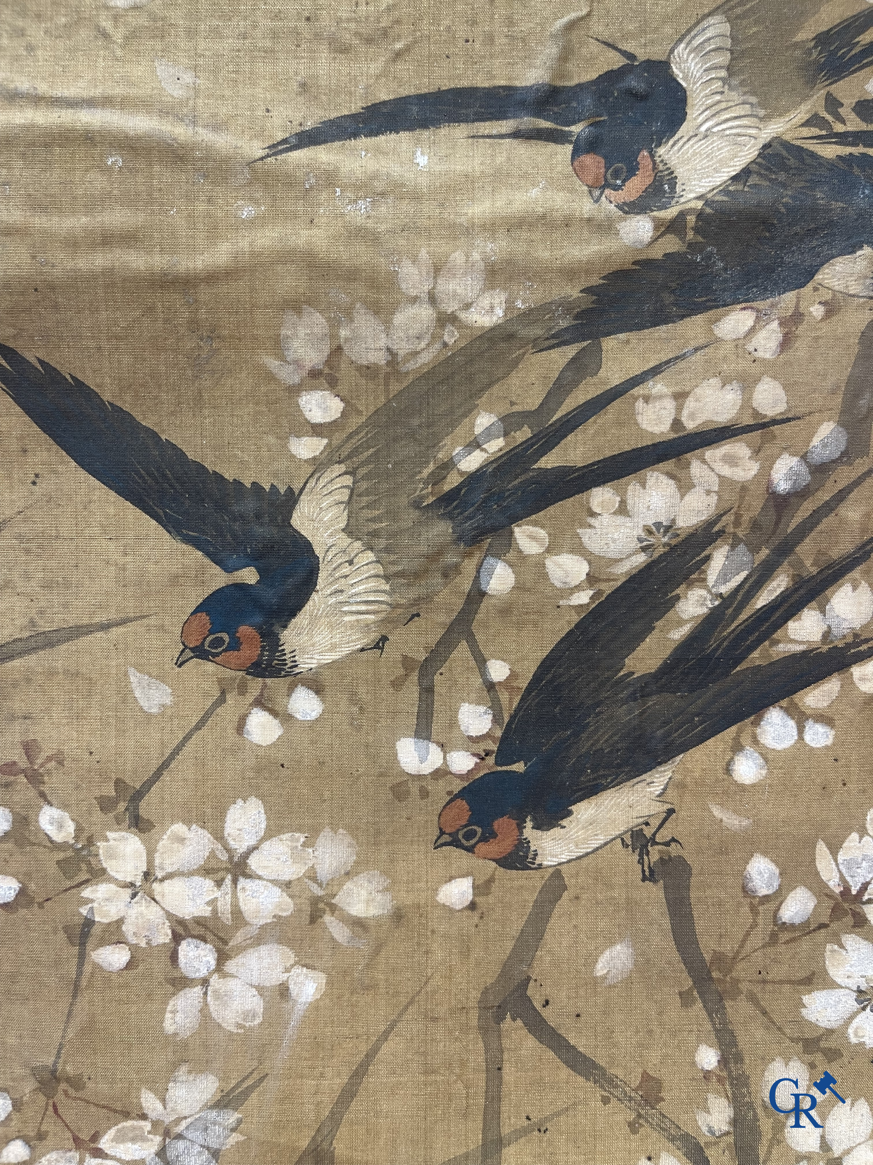 Asian Art, a large Japanese scroll. Signed. 18th century.
