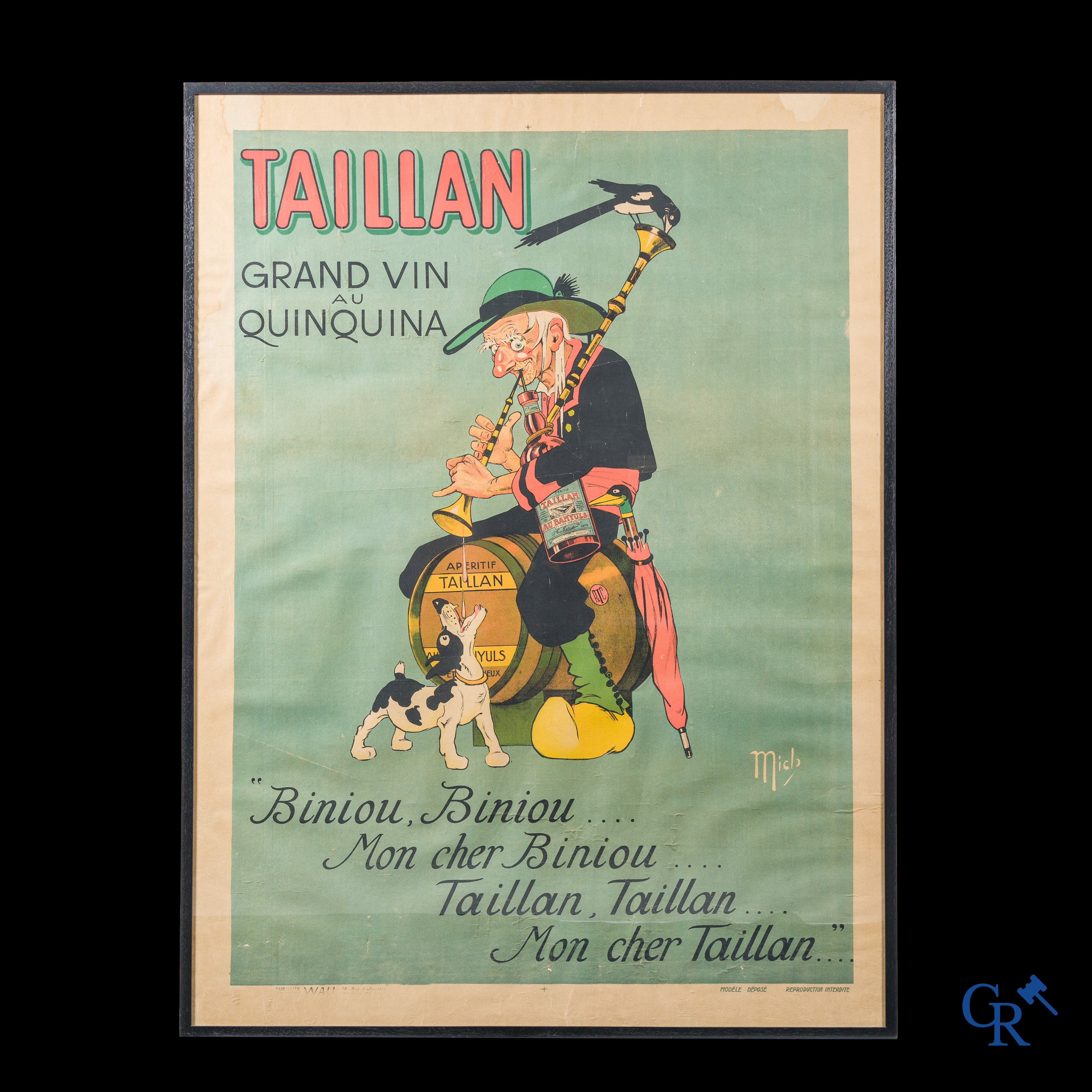 Mich (Jean-Marie Michel Liébeaux - French advertising designer) Taillan Grand vin au Quinquina. Publicity poster.
