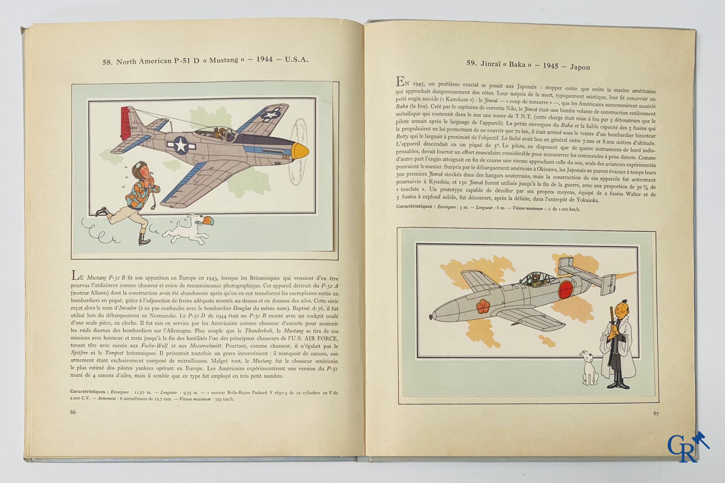 Hergé, L'Aviation Guerre 1939-1945. Collection Voir et Savoir. Copyright 1953. Lombard Brussels.