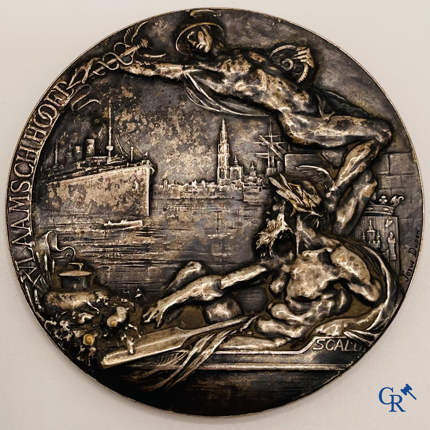 Josuë Dupon: Rare medal: Border change Province of Antwerp and East Flanders. Flemish Head.