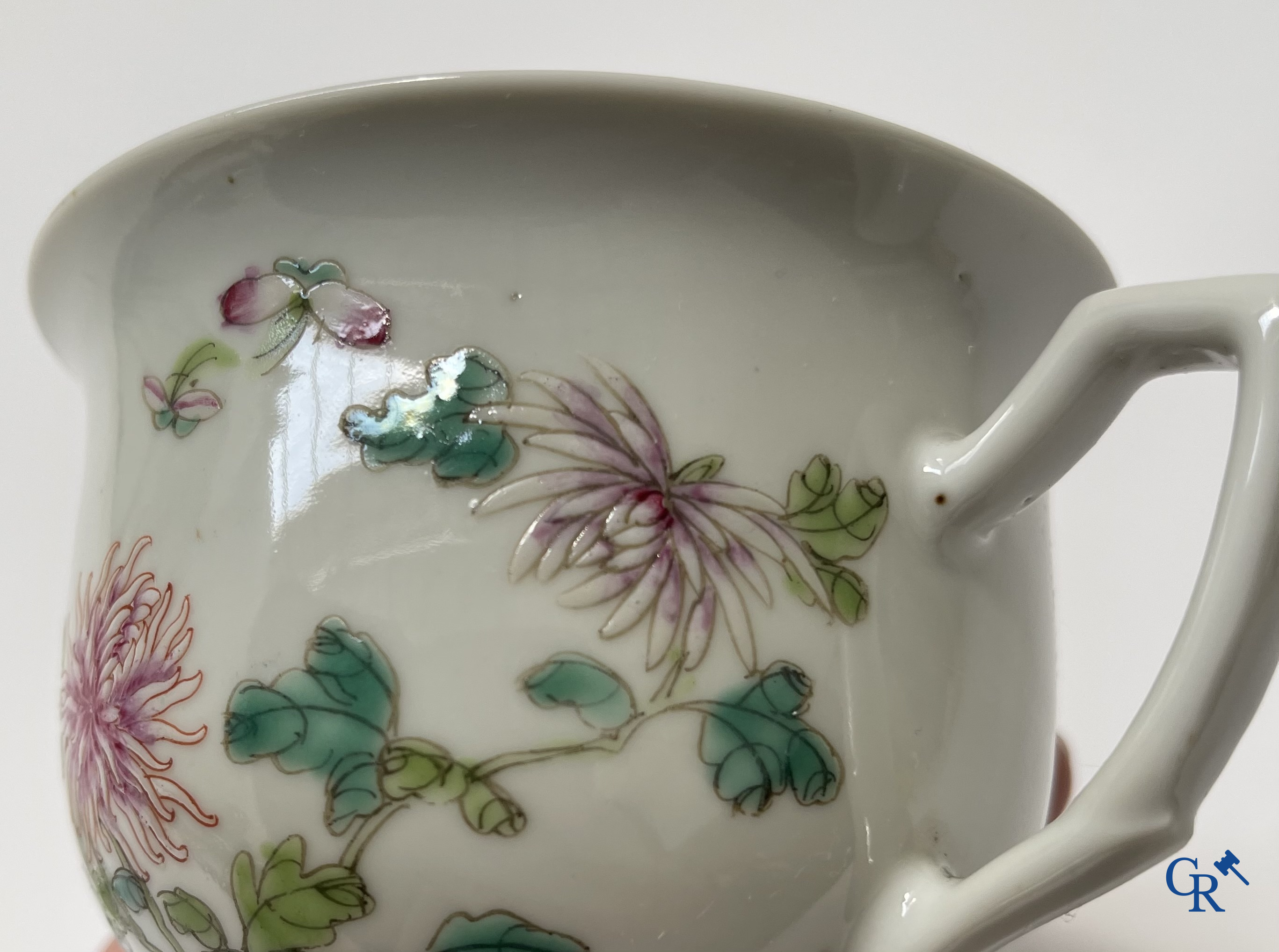Asian Art, A finely painted Chinese teapot with floral decor. Marked.