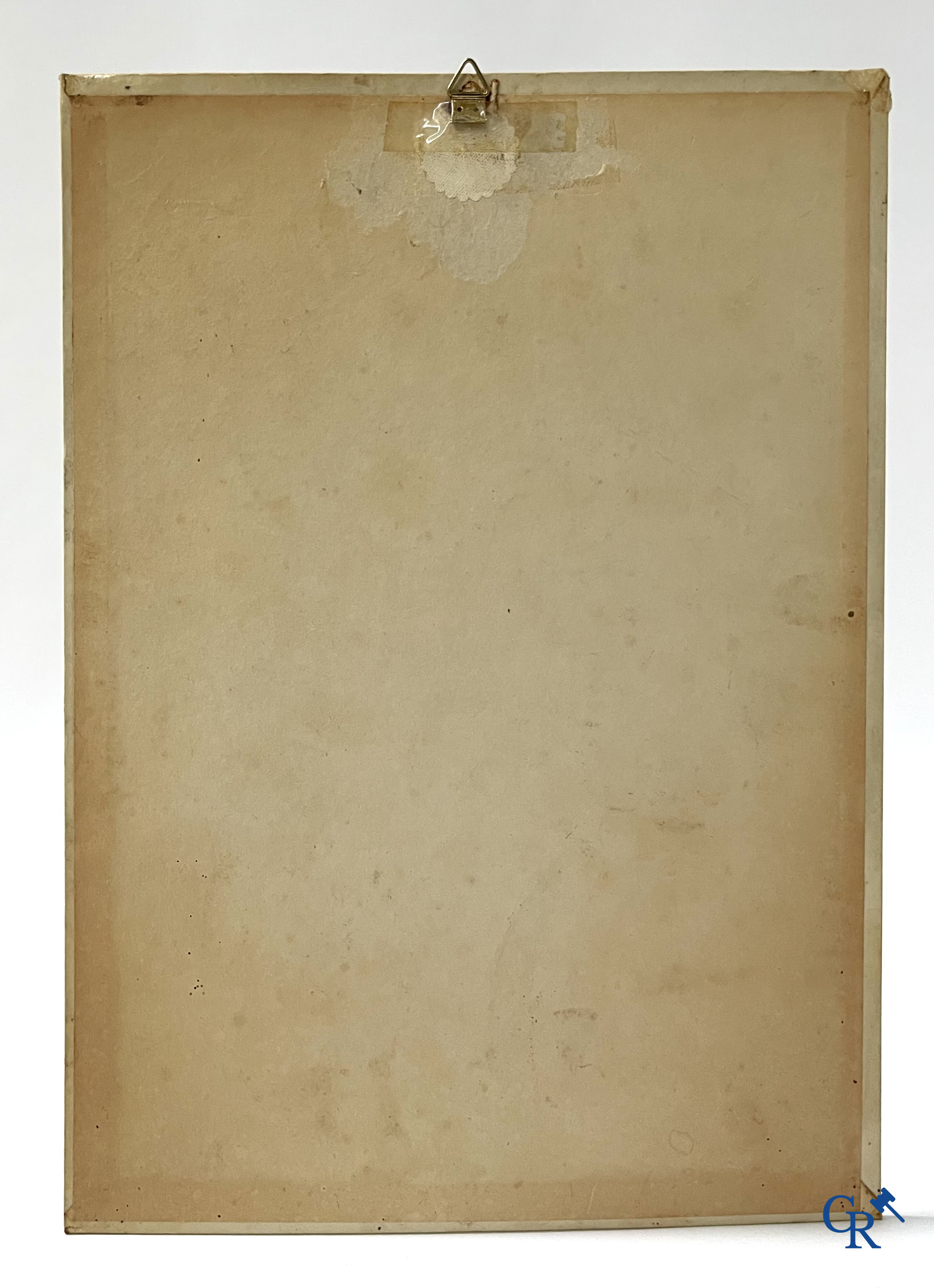 Spa, a publicity printed on metal for Spa Citron and a lithograph on cardboard for Spa Orangina. 1950's.