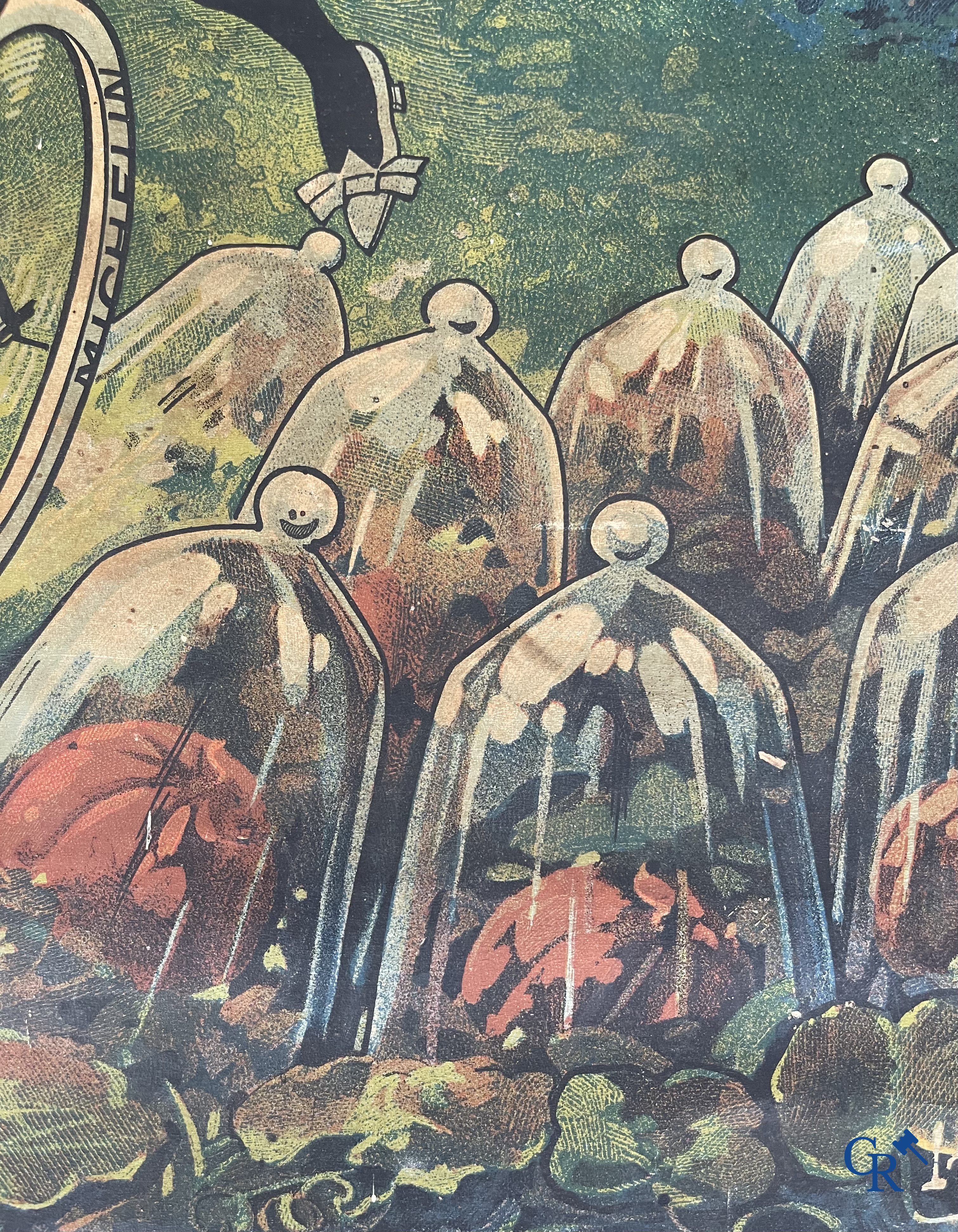 Léon Hingre (1860-1926) Pneu Vélo Michelin. Beautiful poster for Michelin bicycle tires. Around 1910.