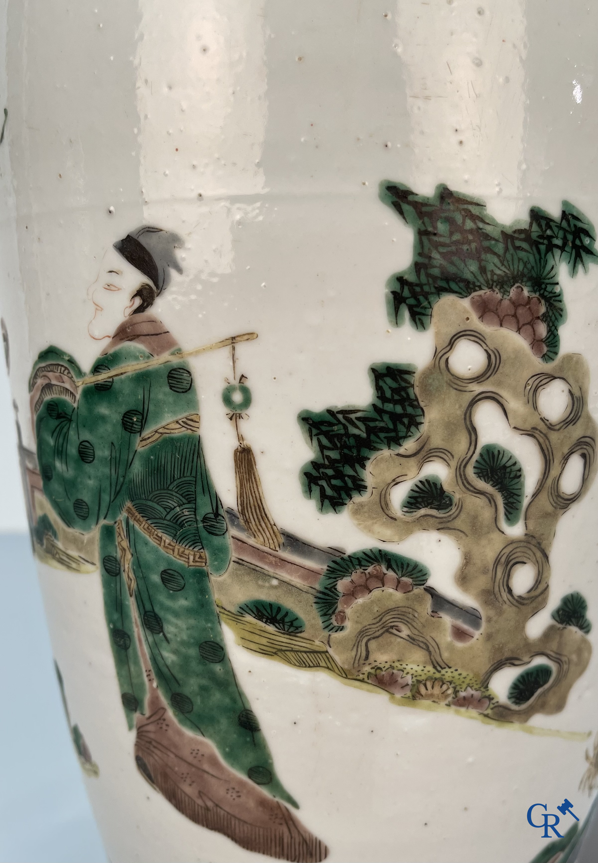 Asian Art, Chinese porcelain, a Chinese famille verte vase.