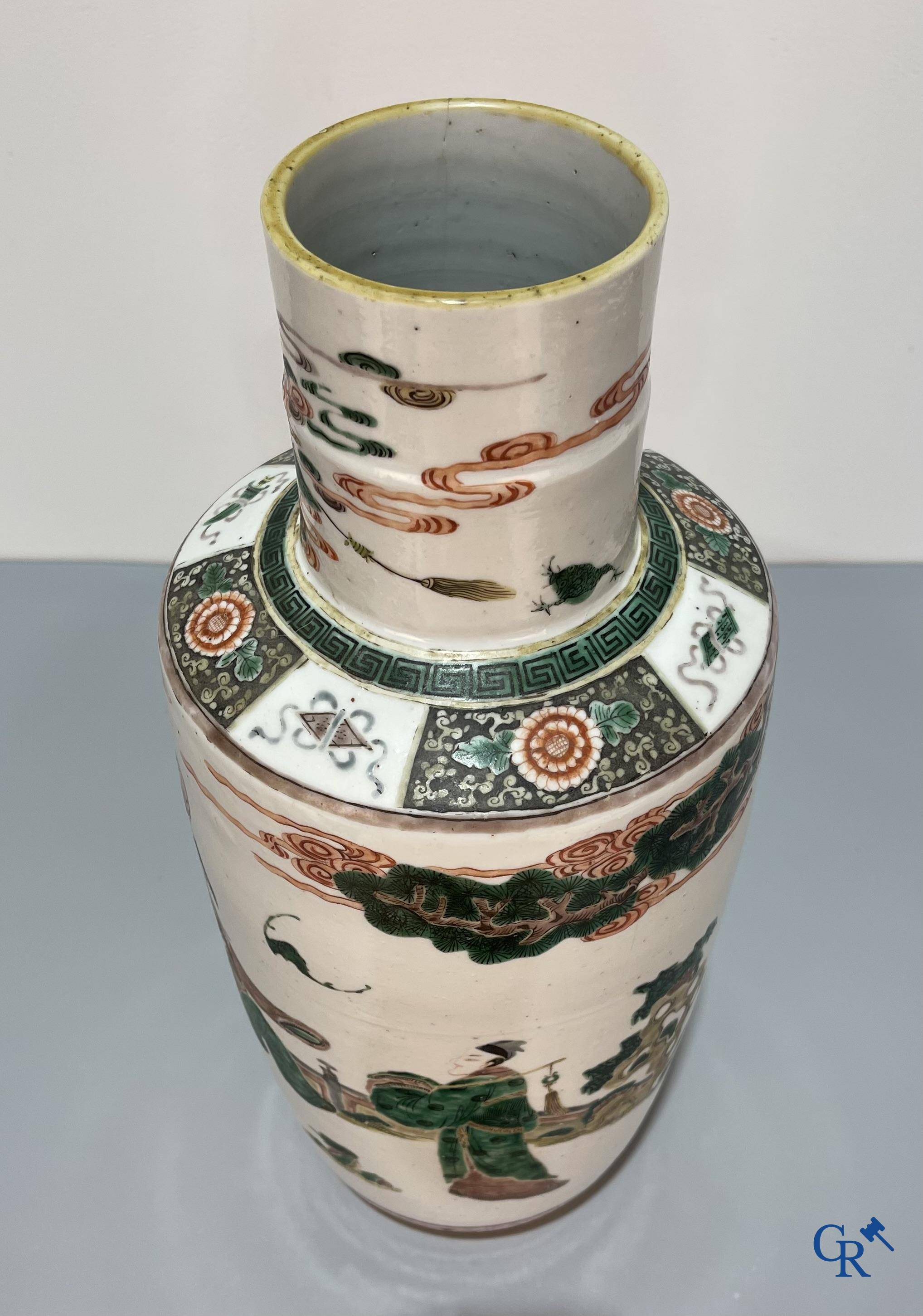 Asian Art, Chinese porcelain, a Chinese famille verte vase.