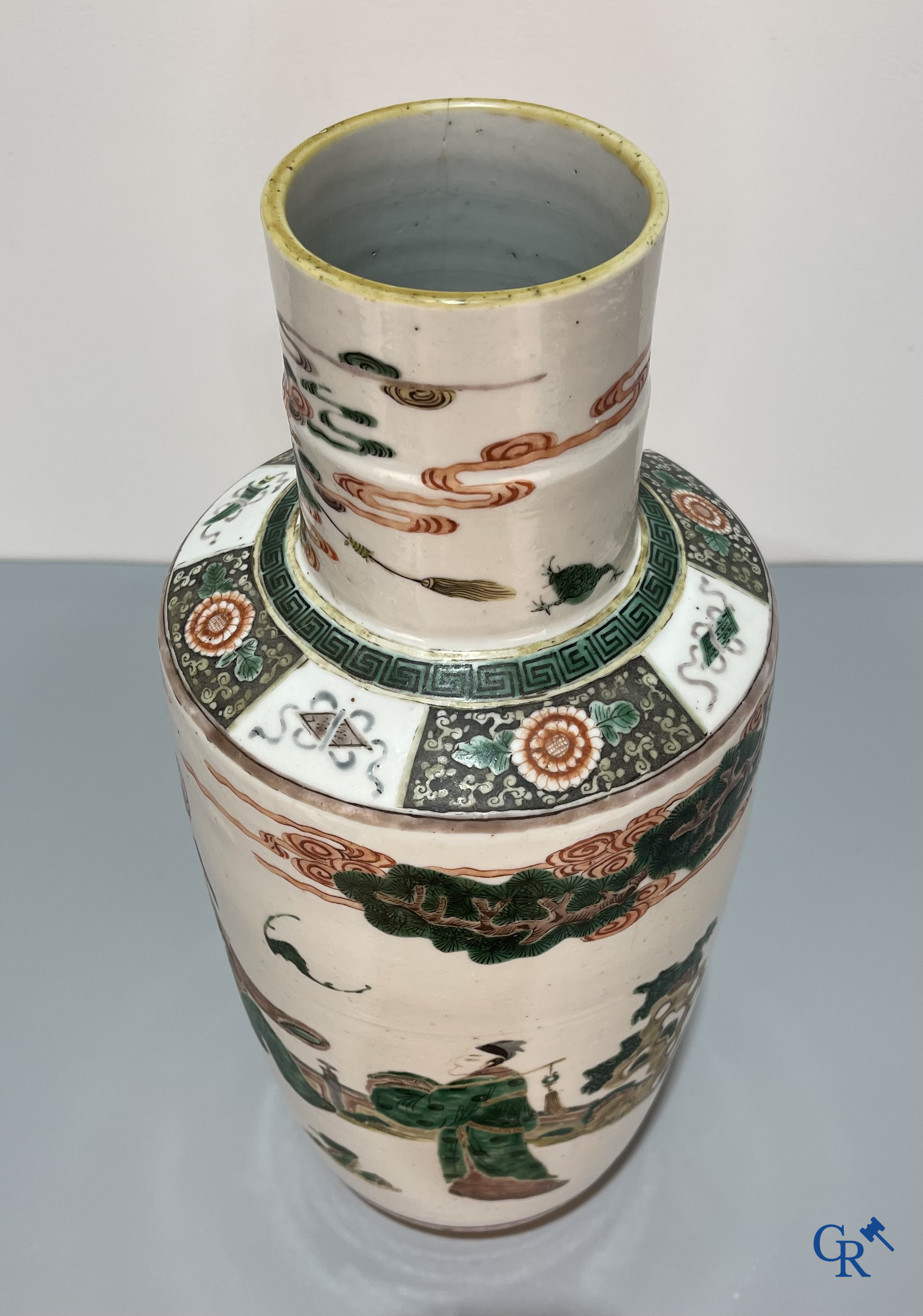 Asian Art, Chinese porcelain, a Chinese famille verte vase.