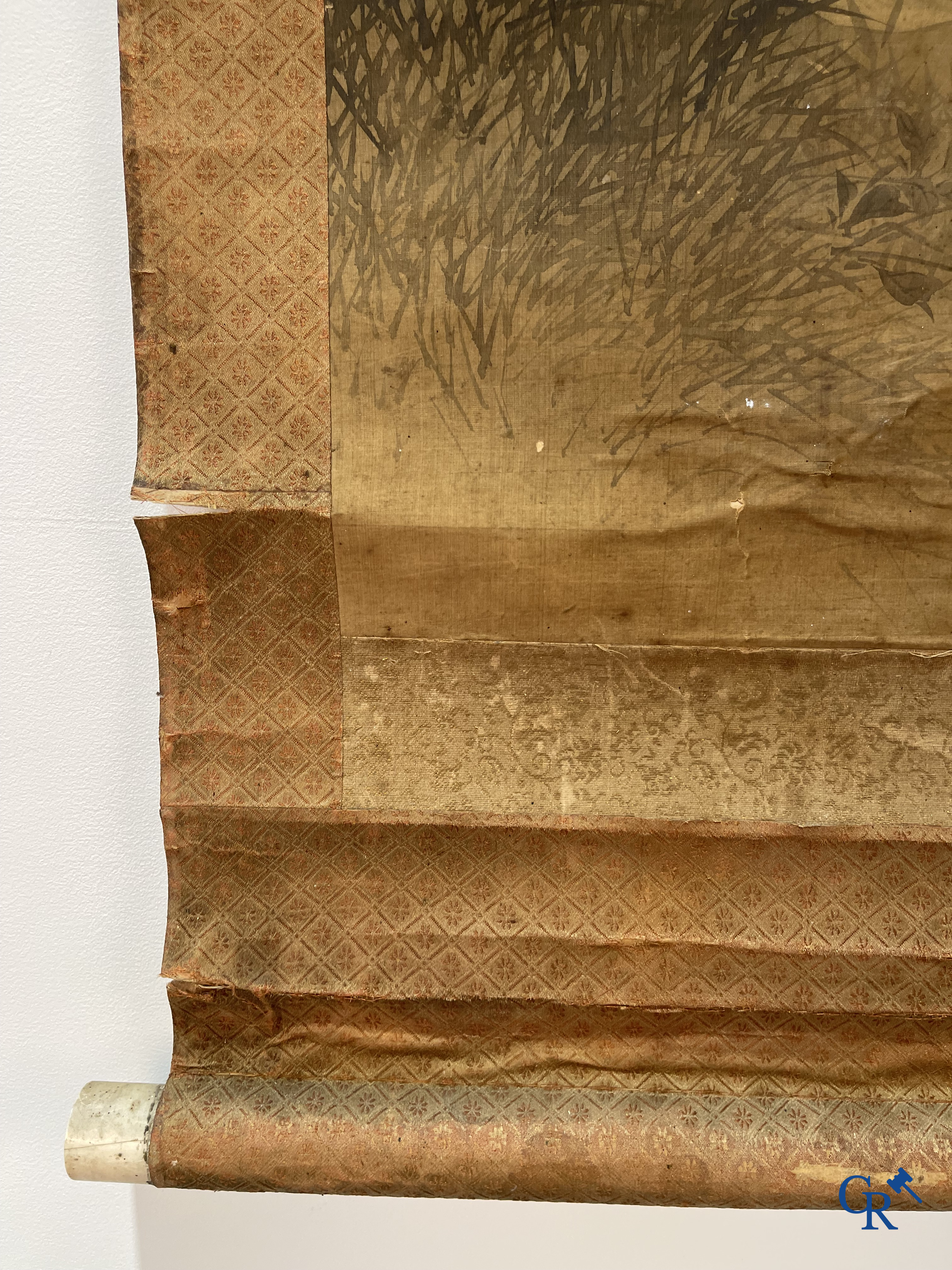 Asian Art, a large Japanese scroll. Signed. 18th century.