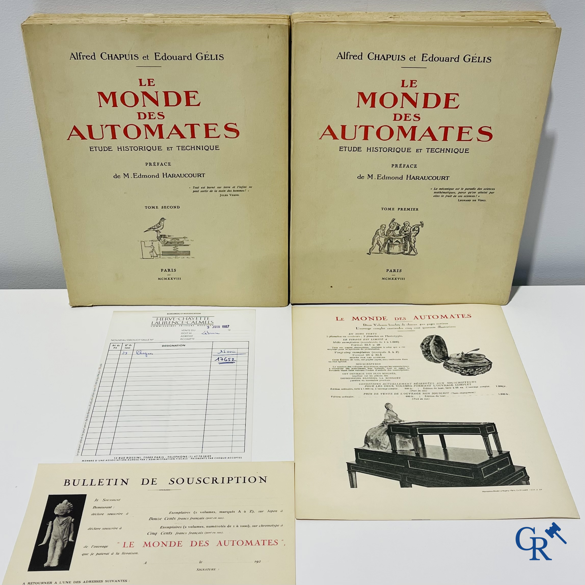 Automates. Edition rare de "Le monde des automates." Alfred Chapuis et Edouard Gélis. Paris 1928.