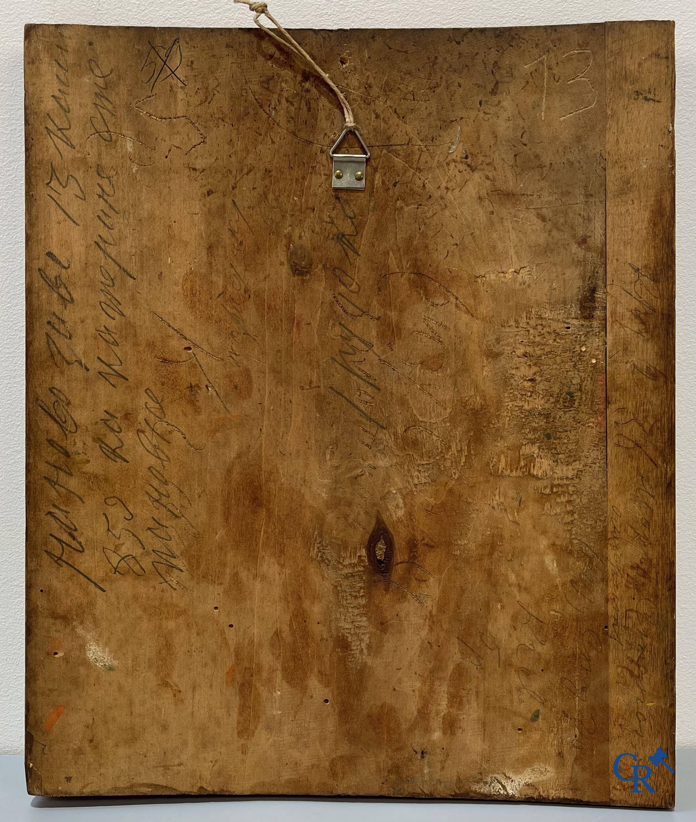 Icône avec des scènes de la vie de Sainte Catherine d'Alexandrie. 19ème siècle.