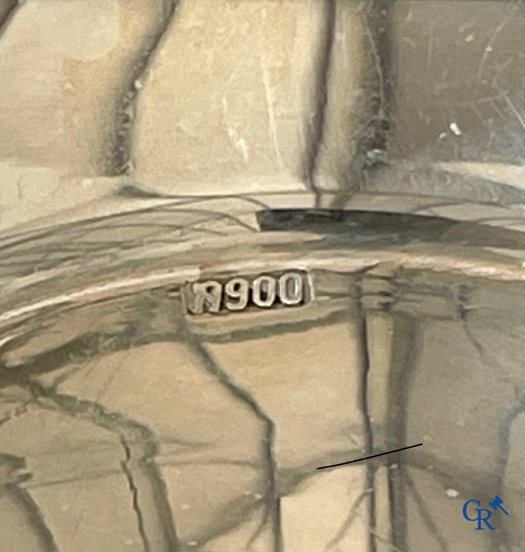 Religious Painting, The Descent of the Holy Spirit. Oil on panel. A lid bowl in silver 900°/00 added.