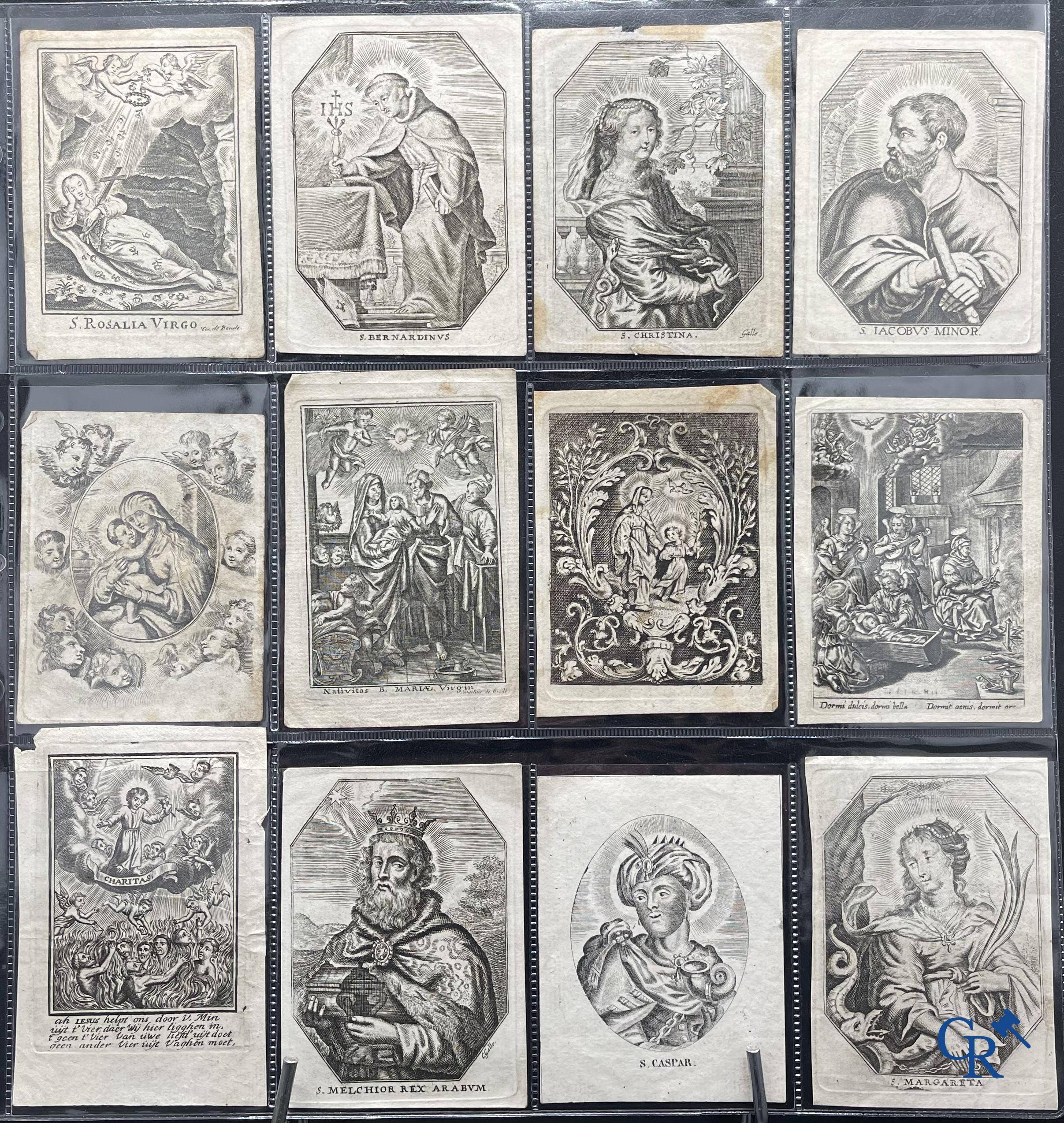 Religious objects: Important collection of pious images and devotion prints, Flanders, 17th-18th-19th centuries.