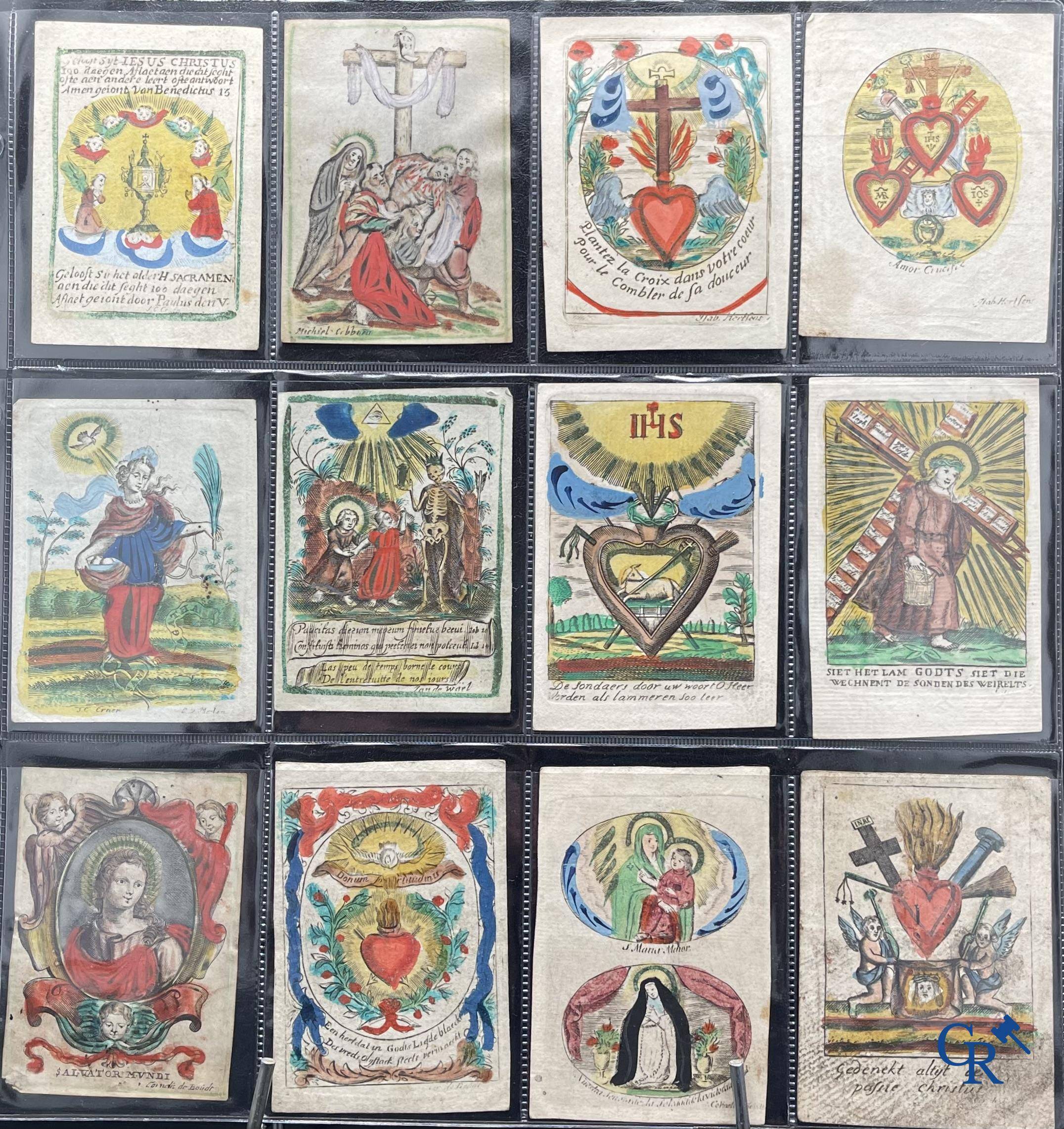 Religious objects: Important collection of pious images and devotion prints, Flanders, 17th-18th-19th centuries.