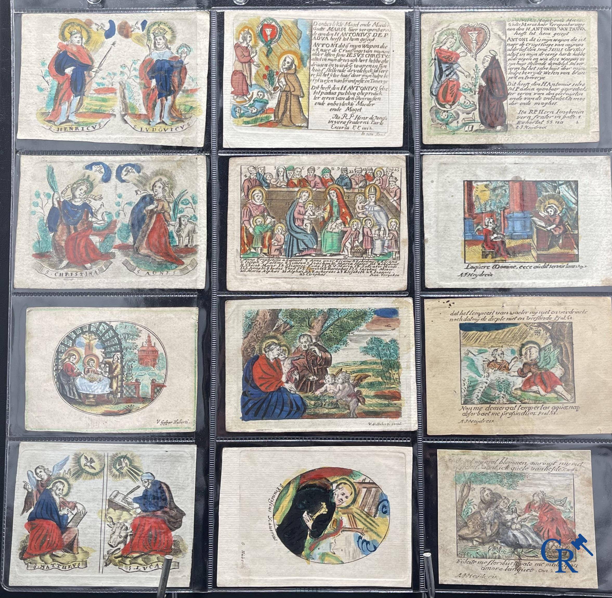 Religious objects: Important collection of pious images and devotion prints, Flanders, 17th-18th-19th centuries.