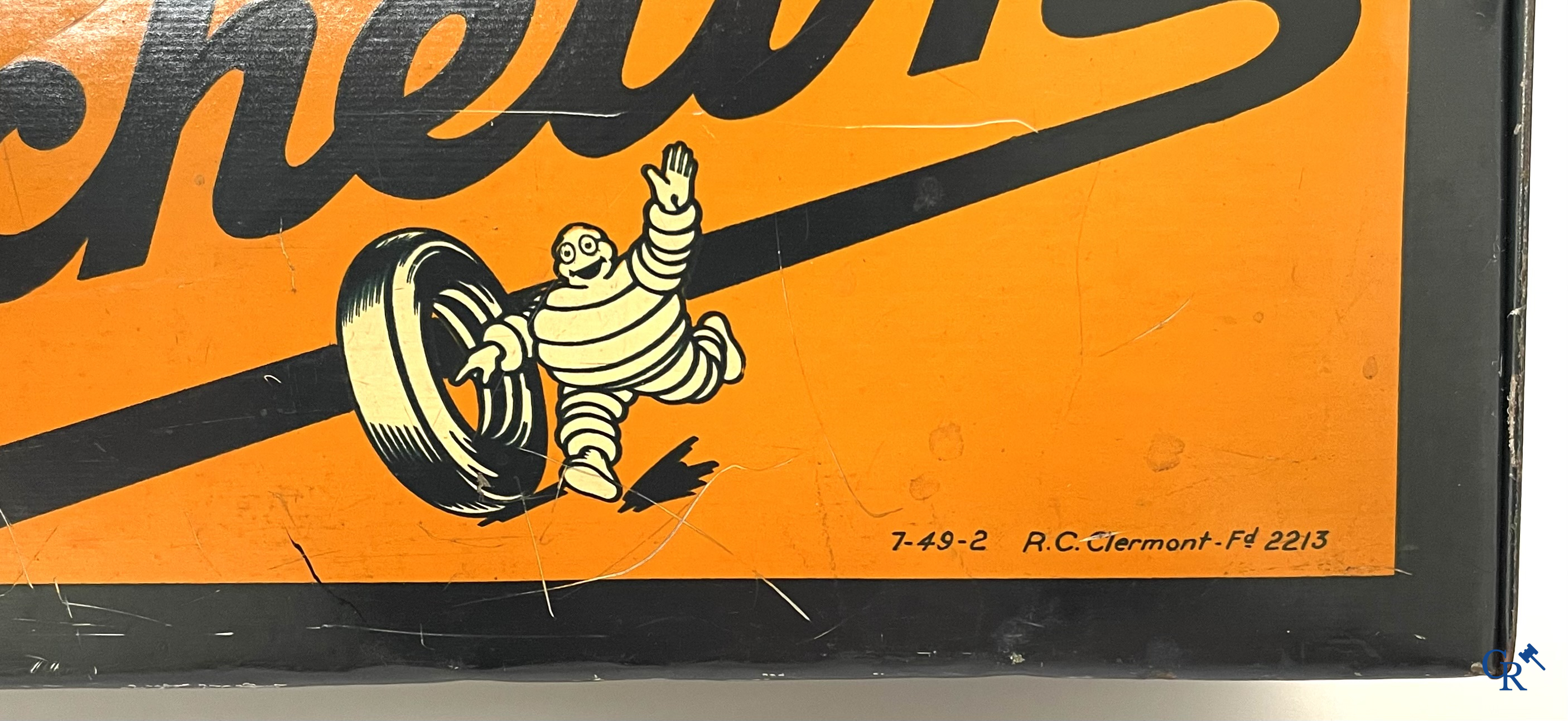 Michelin, a rectangular box in printed tin for Michelin maps and guides.