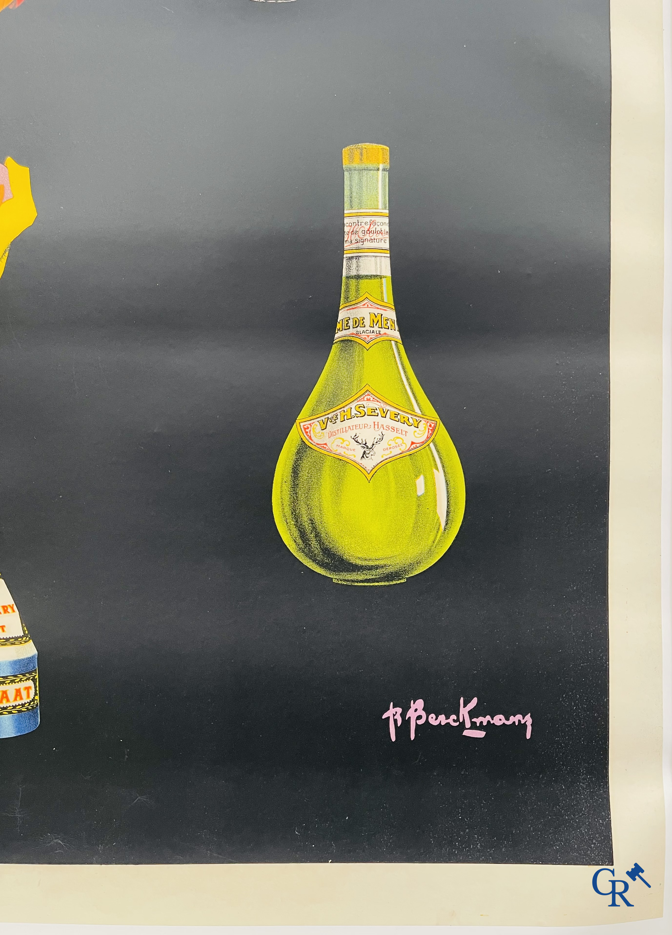 Roger Berckmans, Advertising poster for Liqueurs Severy from distillery Hasselt. Lith. O. De Rycker, Forest Brussels.