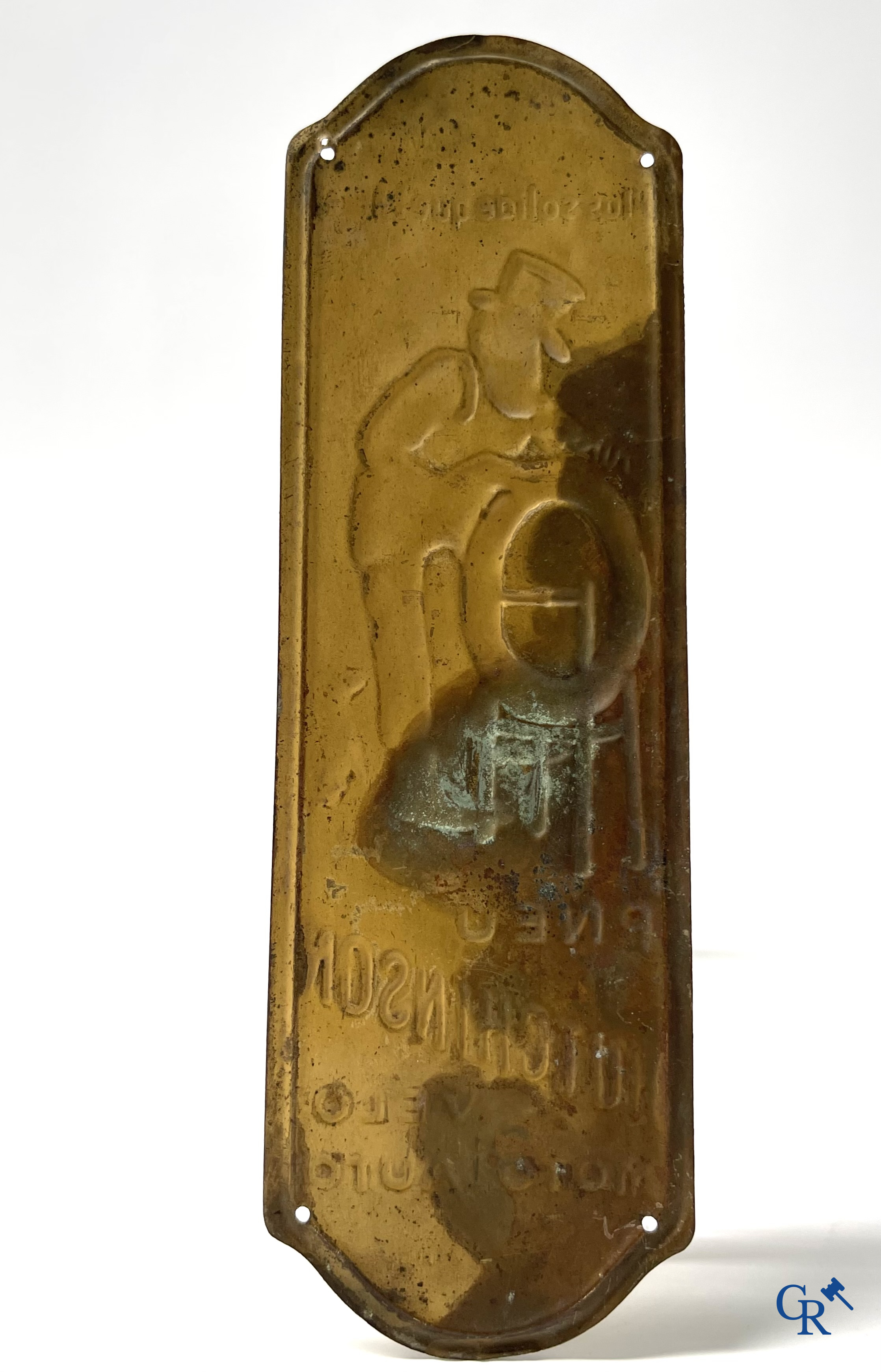 Pneu Hutchinson, Deurpost in beschilderd blik voor Hutchinson banden. Naar een ontwerp van Mich. Circa 1920.