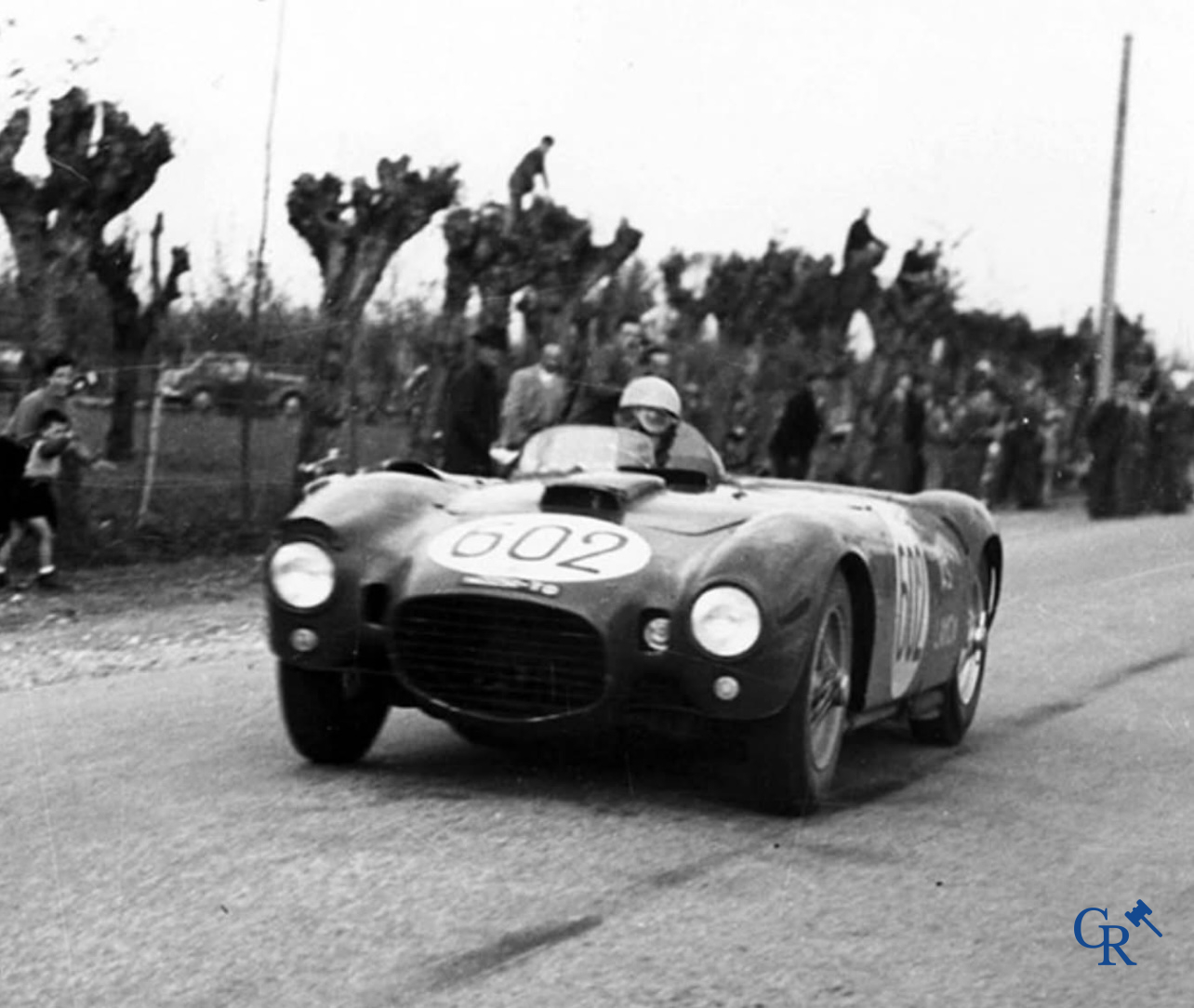 Pianetti G., Alberto Ascari, winner of the 21st Mille Miglia 1954 in his Lancia D24 with competition number 602.