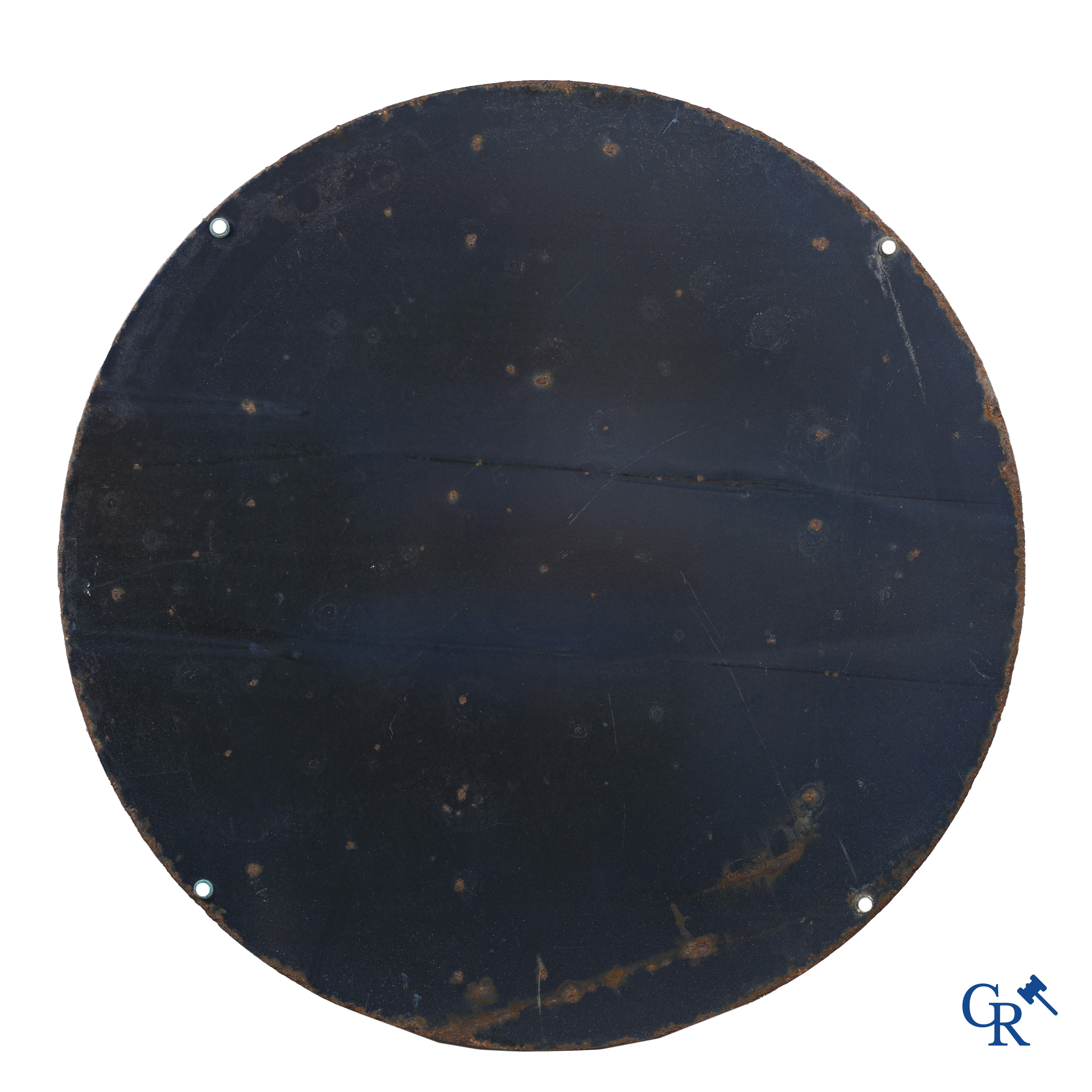 Vespa, enamel advertising sign for Vespa Piaggio scooters, rare Belgian version. J. Crahait-Gosselies 1955.