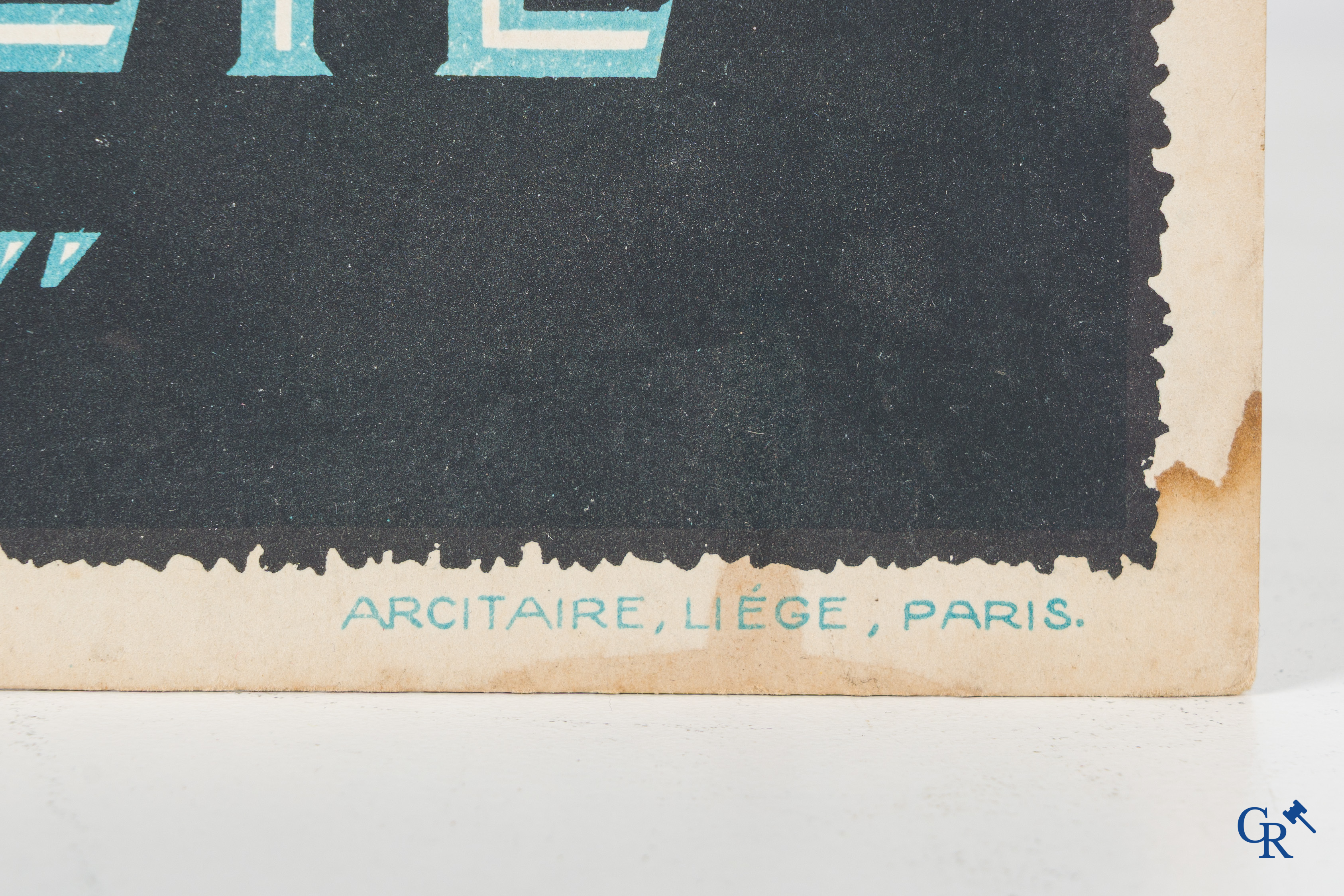 Conserves "Le Soleil" Malines, Publicité sur carton. Arcitaire, Liége, Paris. Signé Henry Fournier.