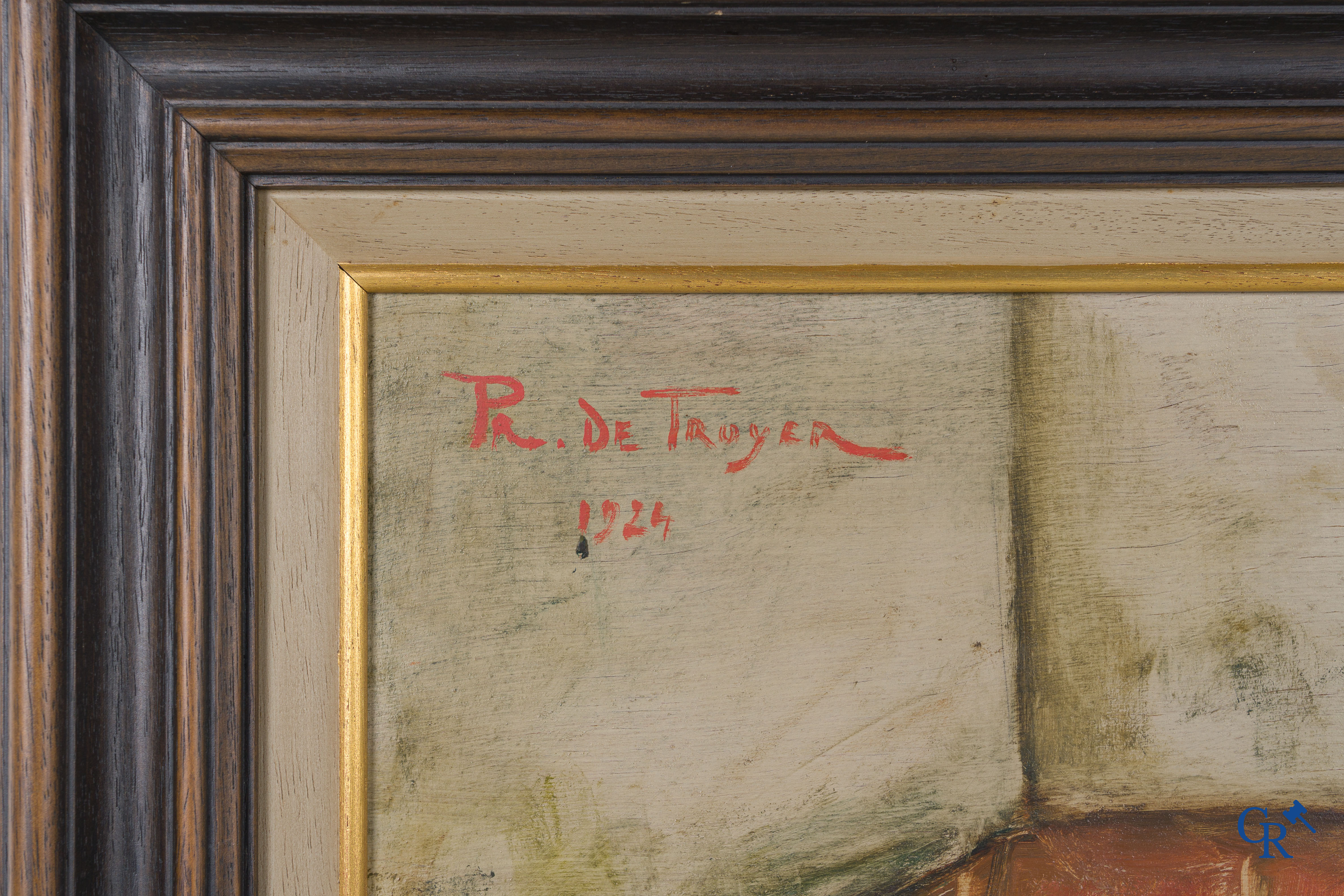 Prosper De Troyer (1880-1961) Stilleven, olie op paneel, 1924. Gesigneerd linksboven.