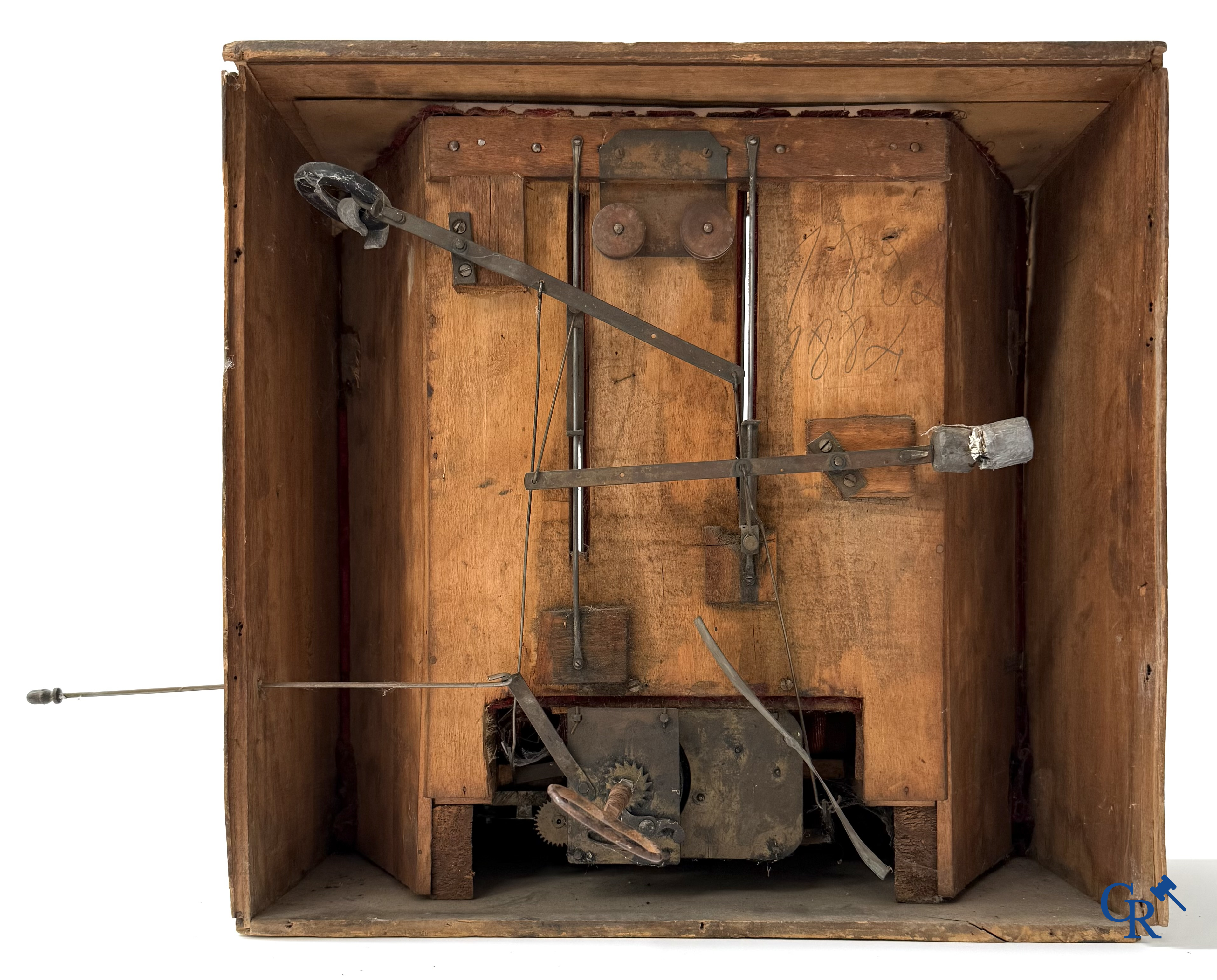 Phalibois, zeldzaam mechanisch geanimeerd diorama met jonglerende acrobaat. Frankrijk circa 1875.