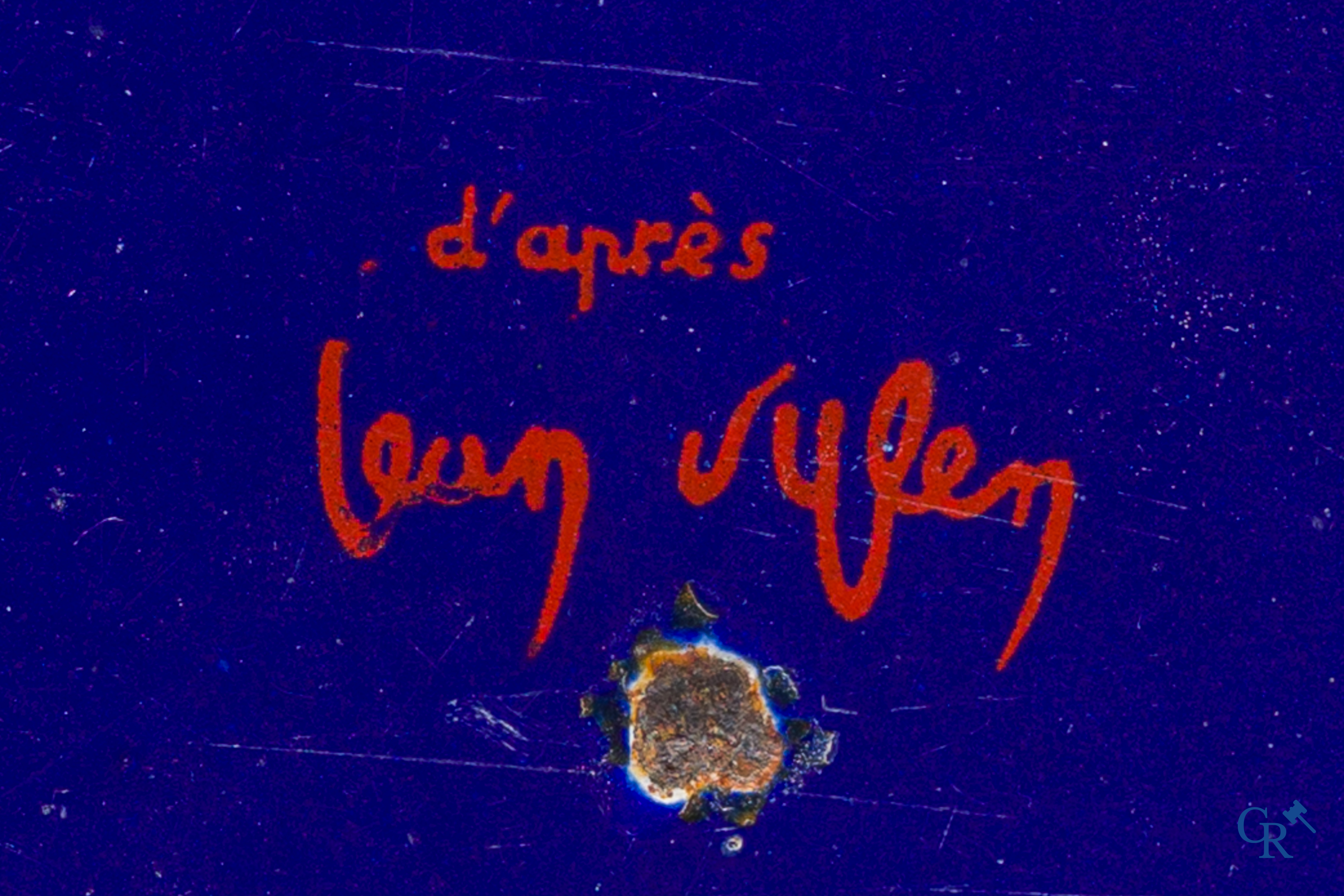 Spa, large enamel advertising sign with "Pierrot" after a design by Jean d'Ylen.