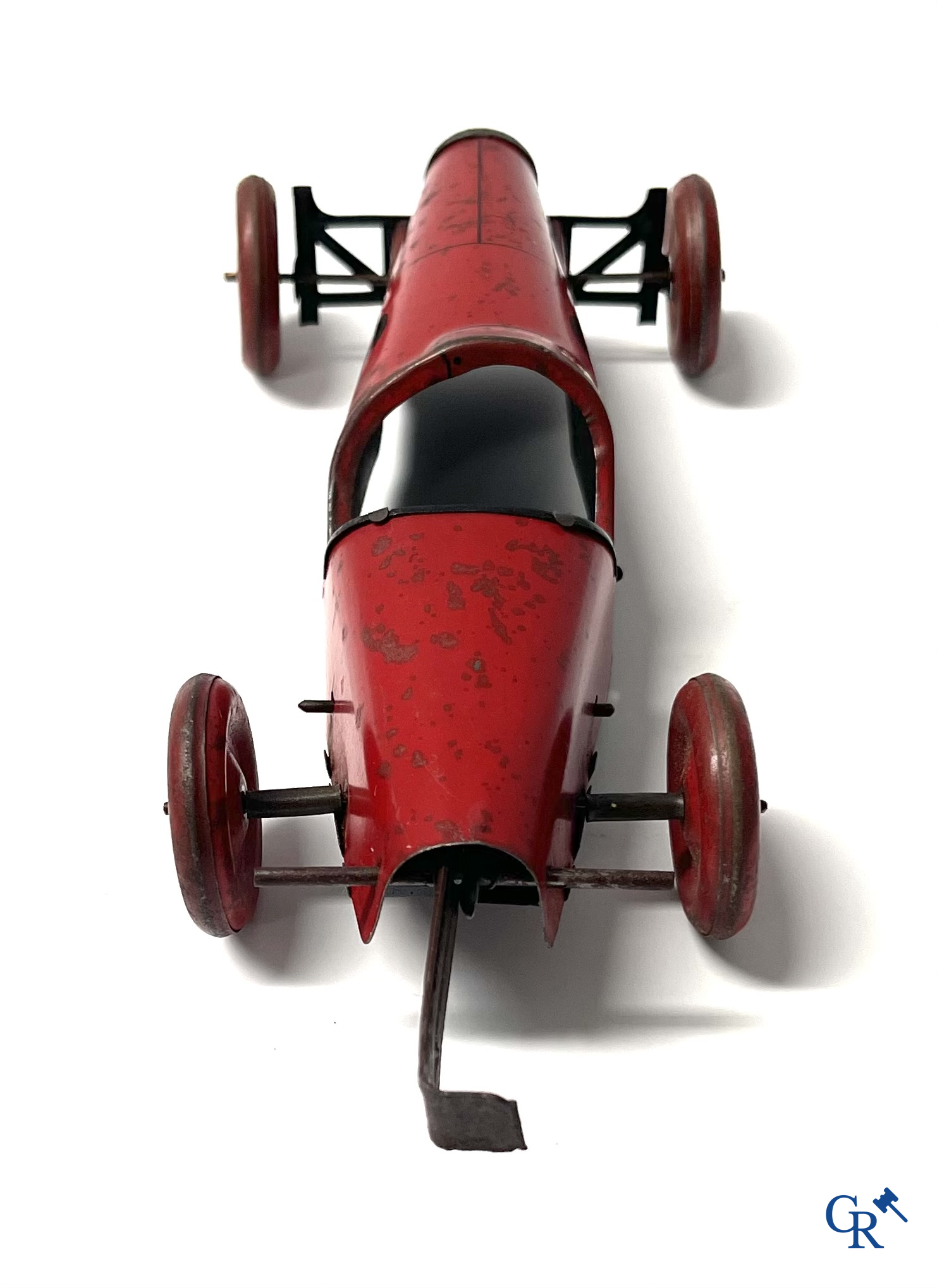 Mechanisch speelgoed, Vébé Paris, Made in France. Een blikken auto 1911 Model T Ford Racer.