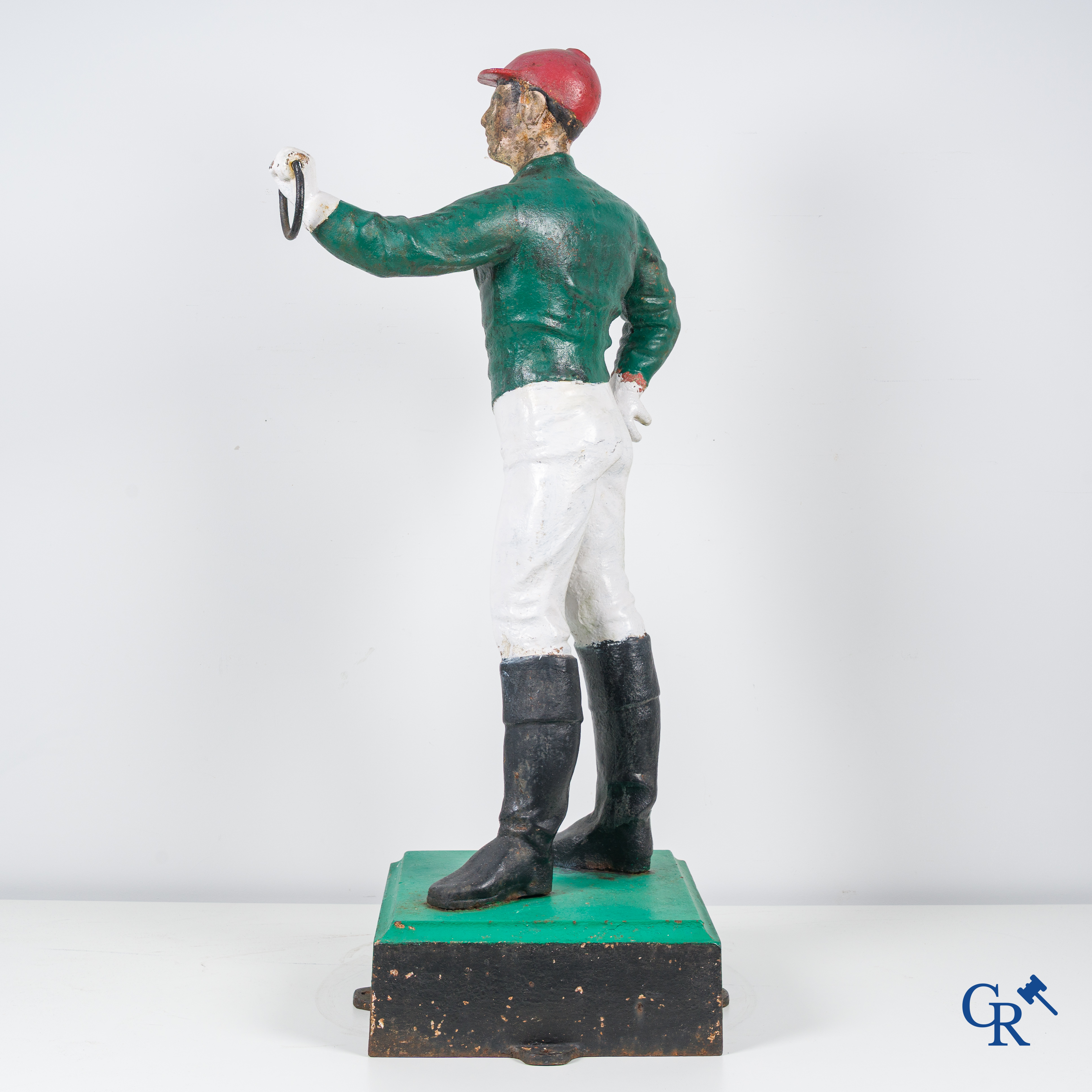 A large cast iron statue of a Jockey. Around 1920.
