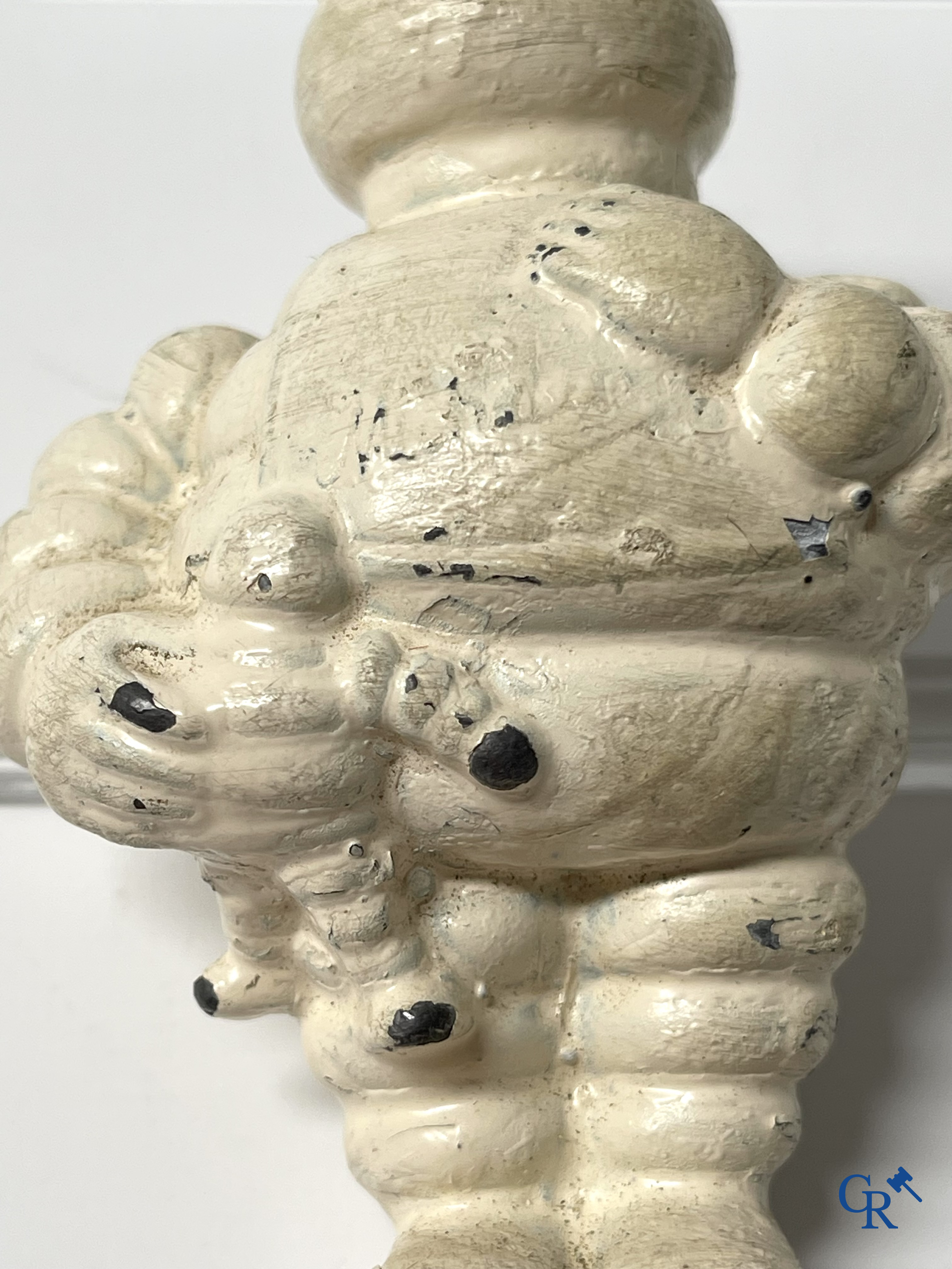 Michelin, a Bibendum in painted lead, original version. 1950's.