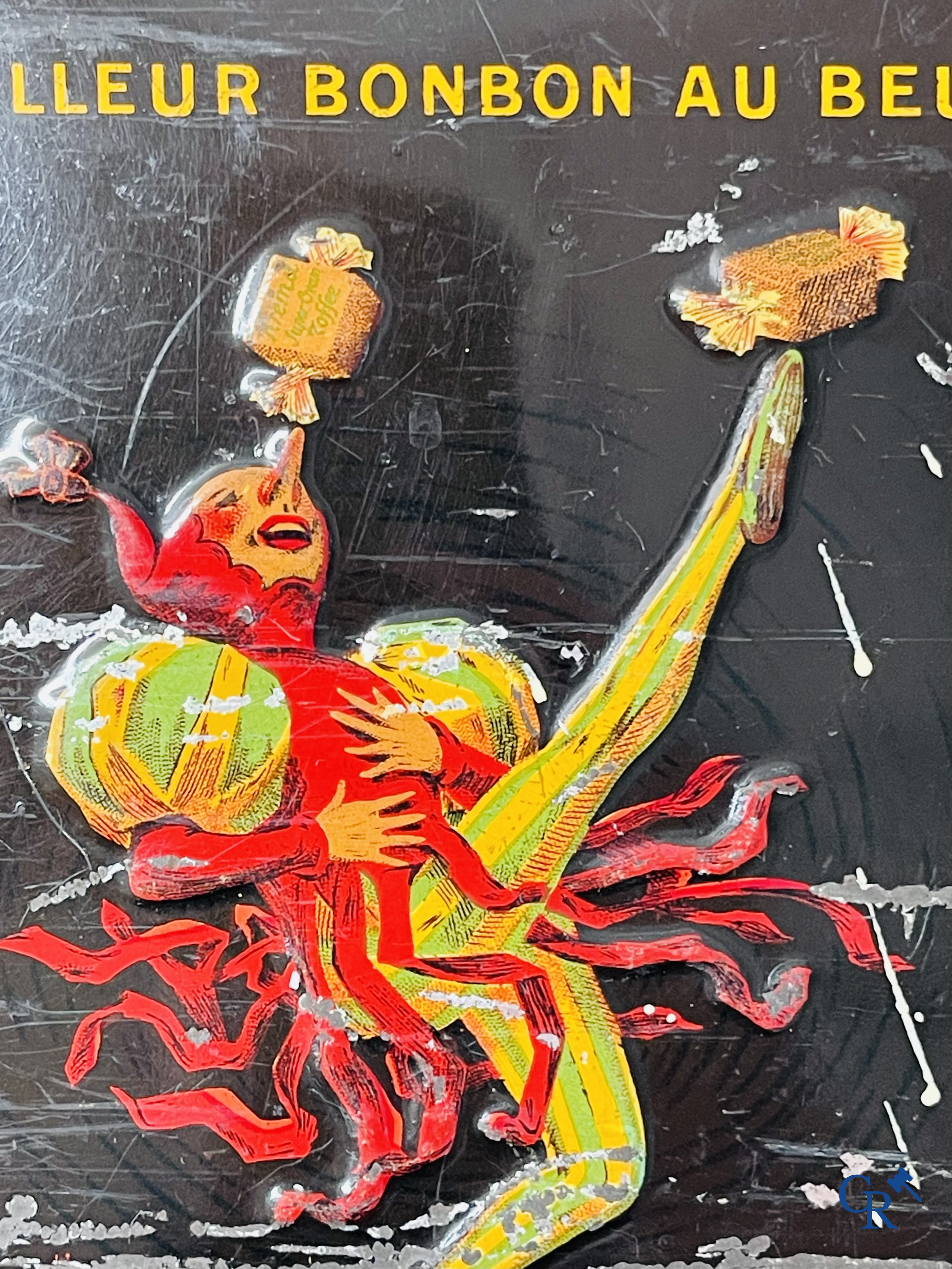 "Krema", Le meilleur bonbon au beurre. Blikdoos met een illustratie van Jean D'Ylen. G. De Andreis & Cie Marseille.