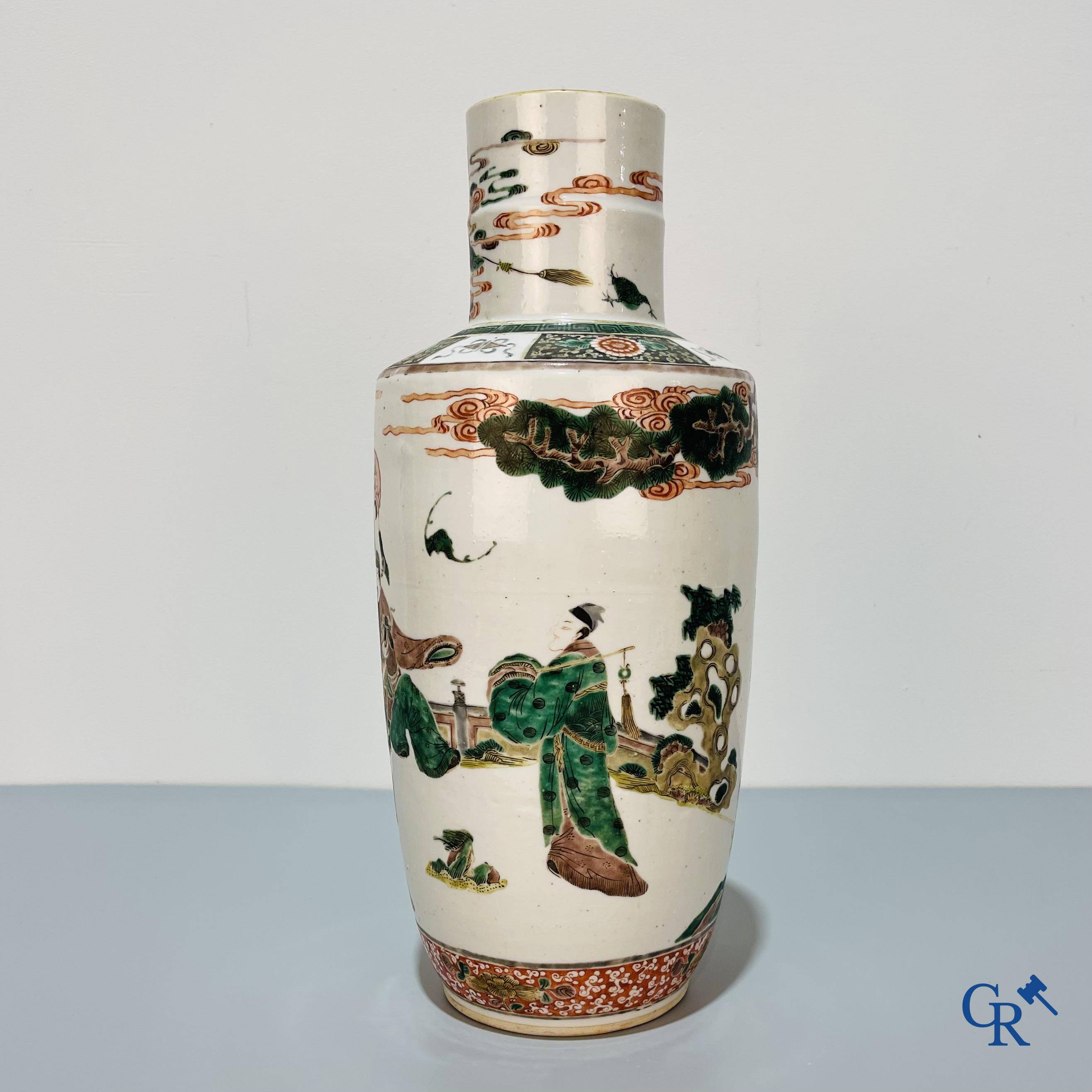Asian Art, Chinese porcelain, a Chinese famille verte vase.