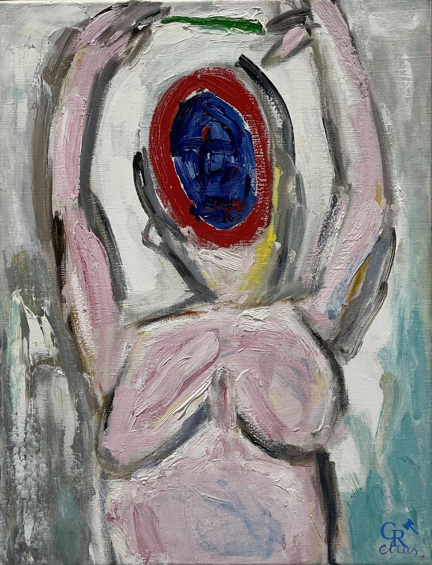 Etienne Elias (1936-2007) "Parachute" 1985, oil on canvas alla Prima. Signed Elias.