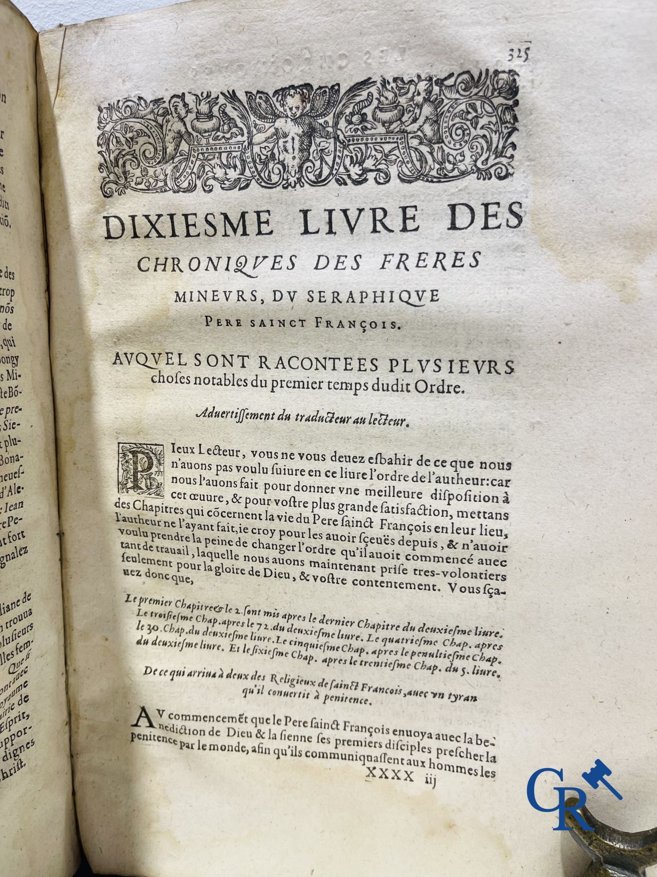 Livres anciens: Marcos de Lisboa, Chronique et institution de l'ordre du Père S. François, Paris 1608.