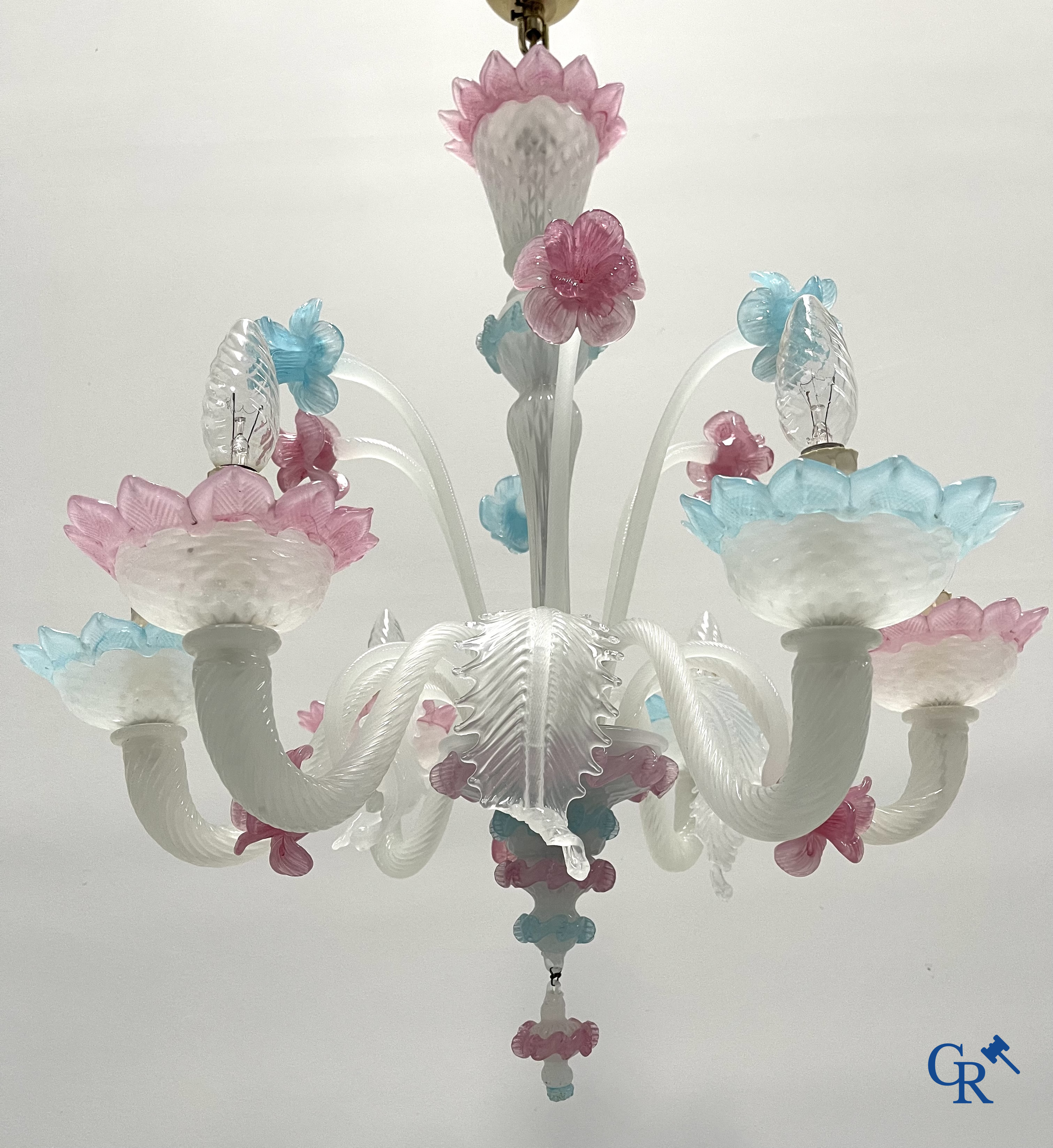 2 large Venetian chandeliers.