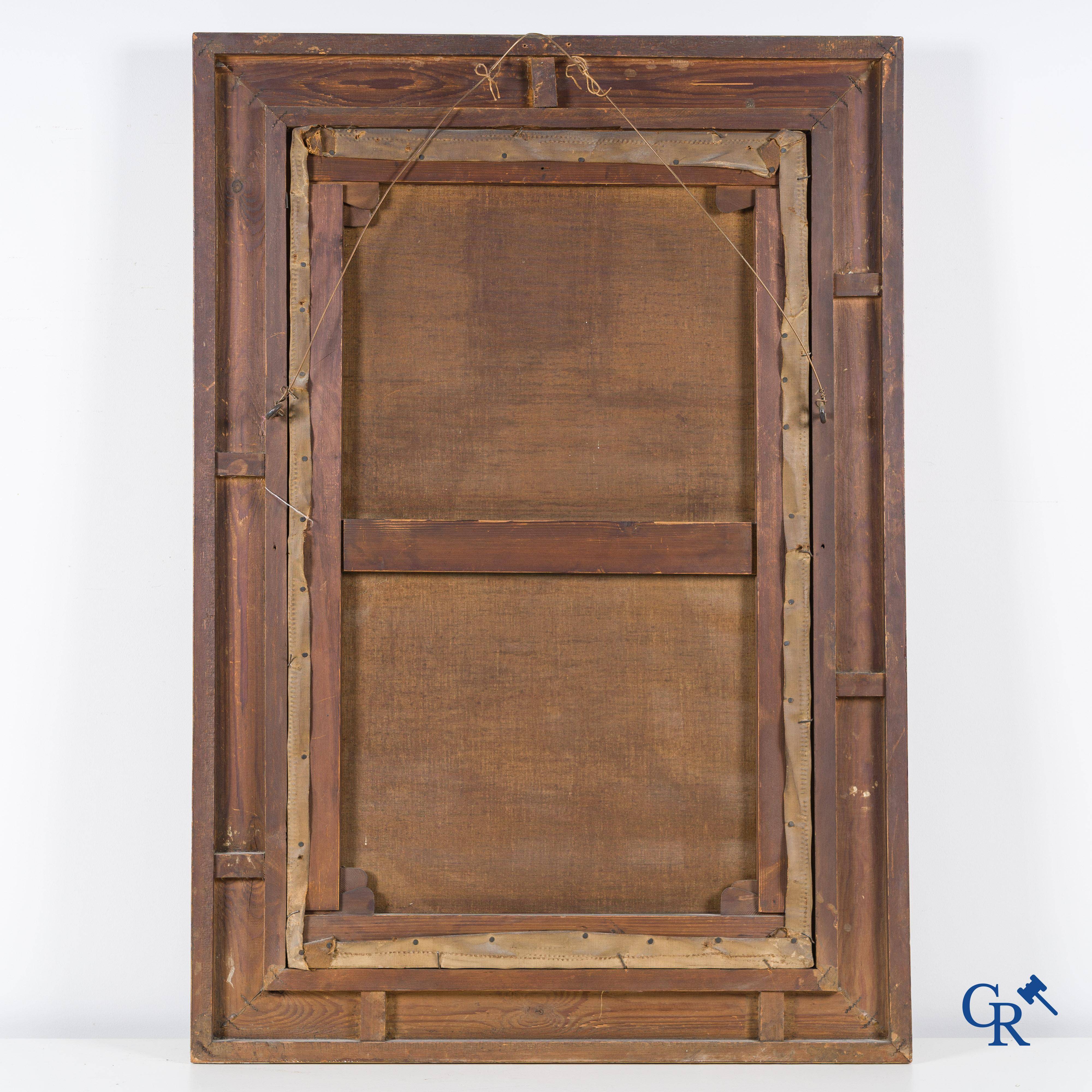 Henri Van Melle (1859-1930) "The little beggar" oil on canvas, Signed.