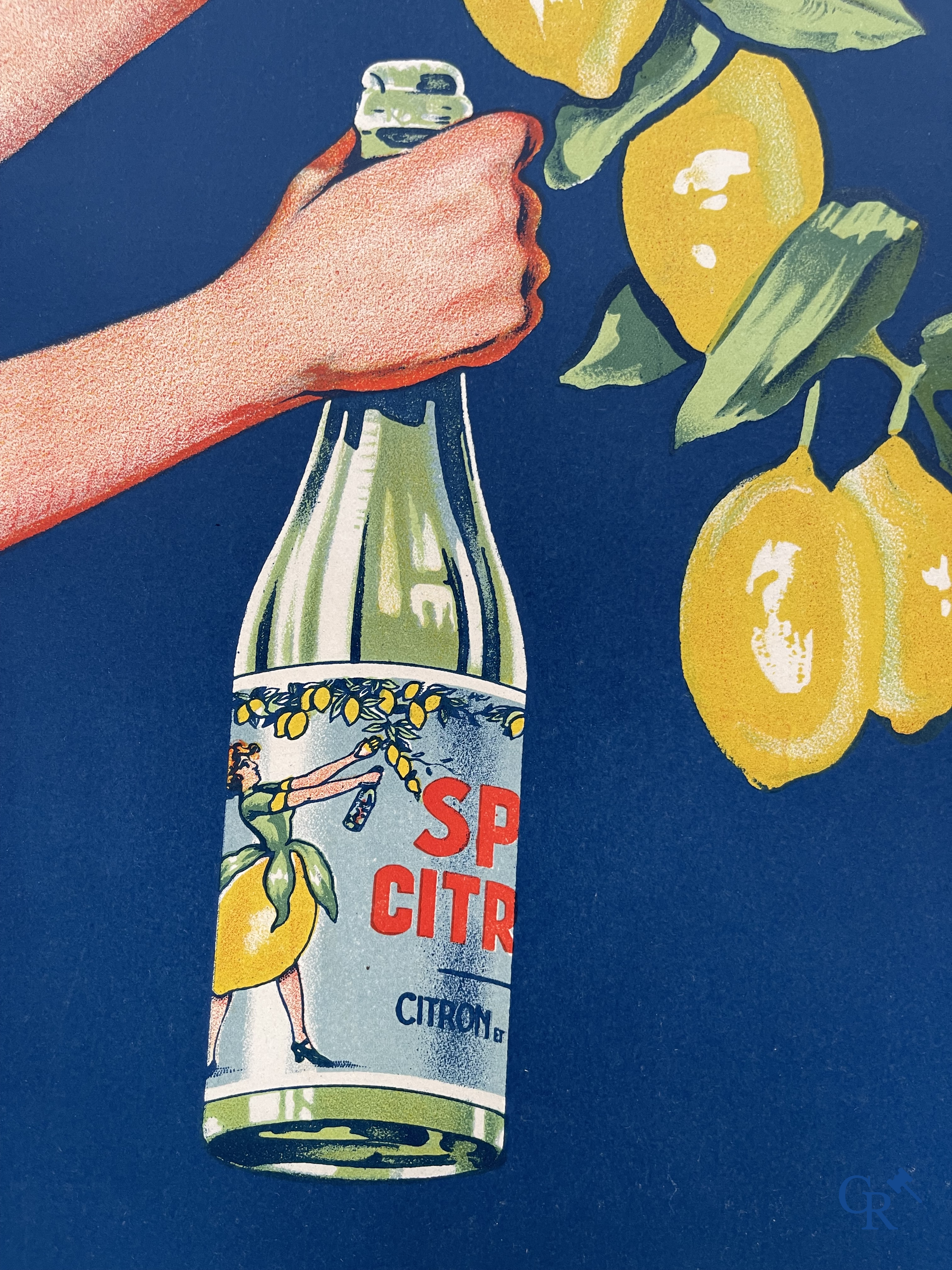 Géo, Spa-Citron, Citron et Eau de Spa. Originele publiciteitsaffiche voor Spa Citron. drukkerij Gouweloos Brussel.