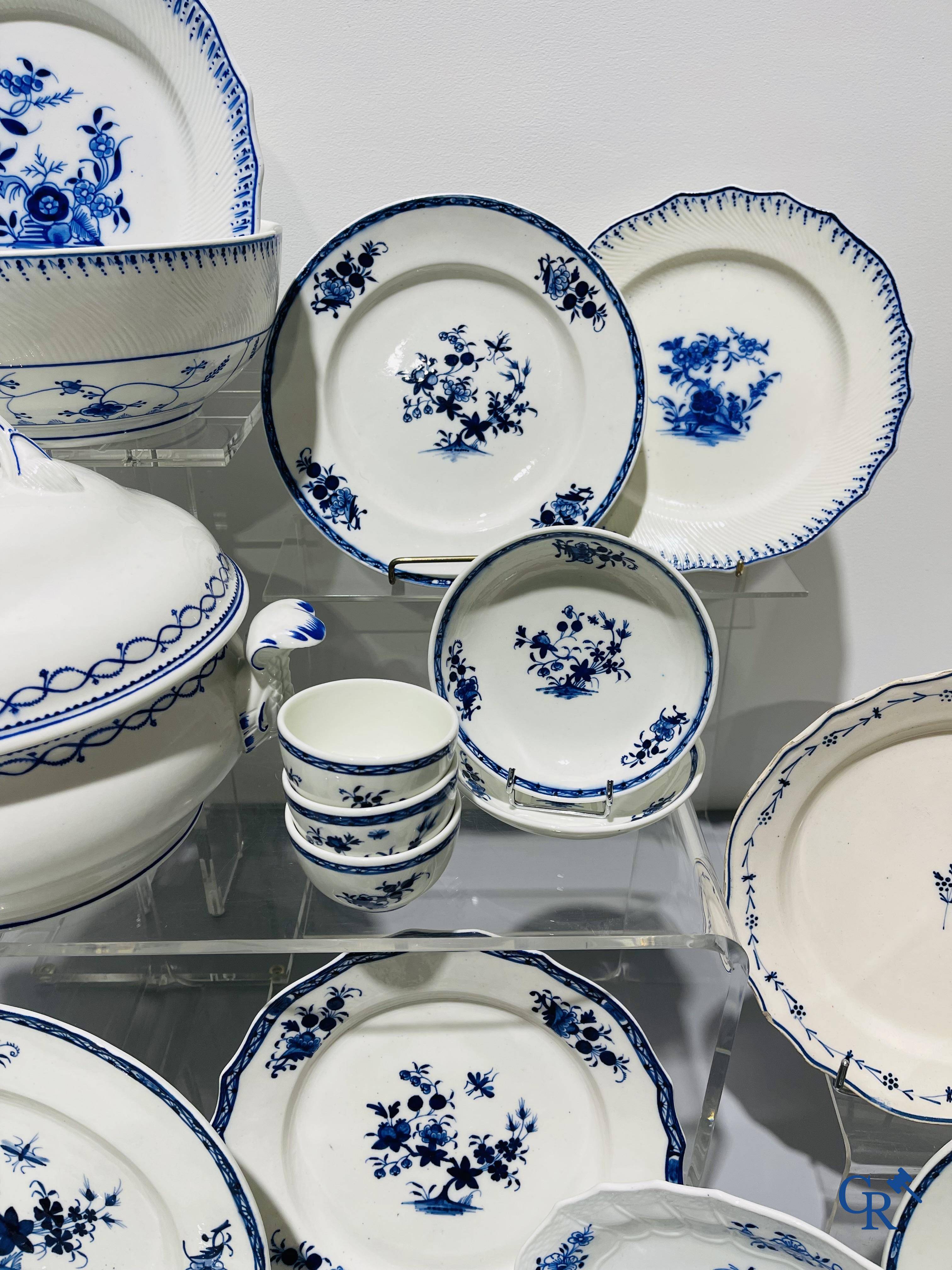 European porcelain, Tournai. A large lot of various pieces of blue and white porcelain and faience. 18th - 19th century.