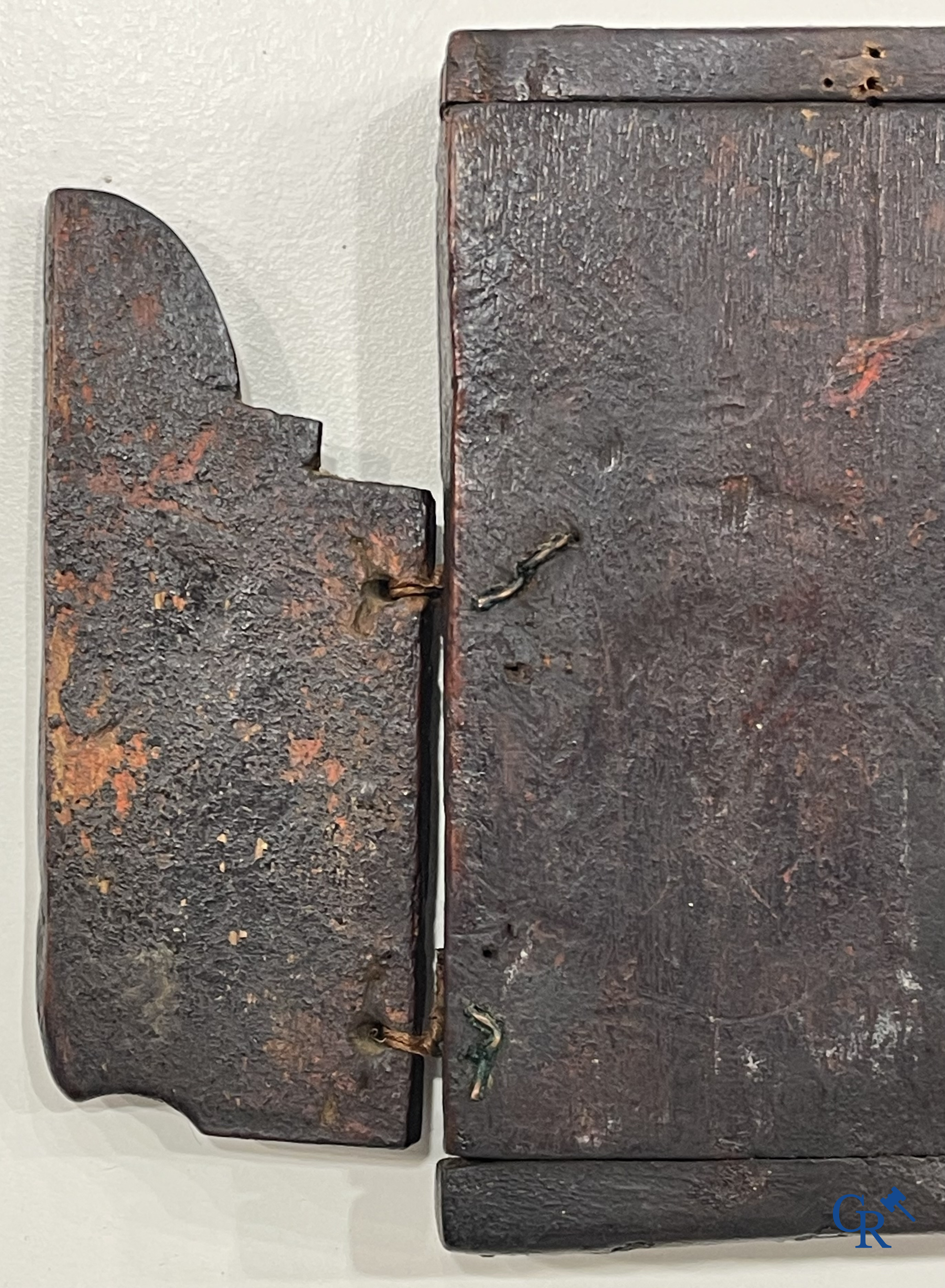 Greek Orthodox triptych icon, the Holy Mother of God with the Christ Child. Tempera on panel. 17th-18th century.