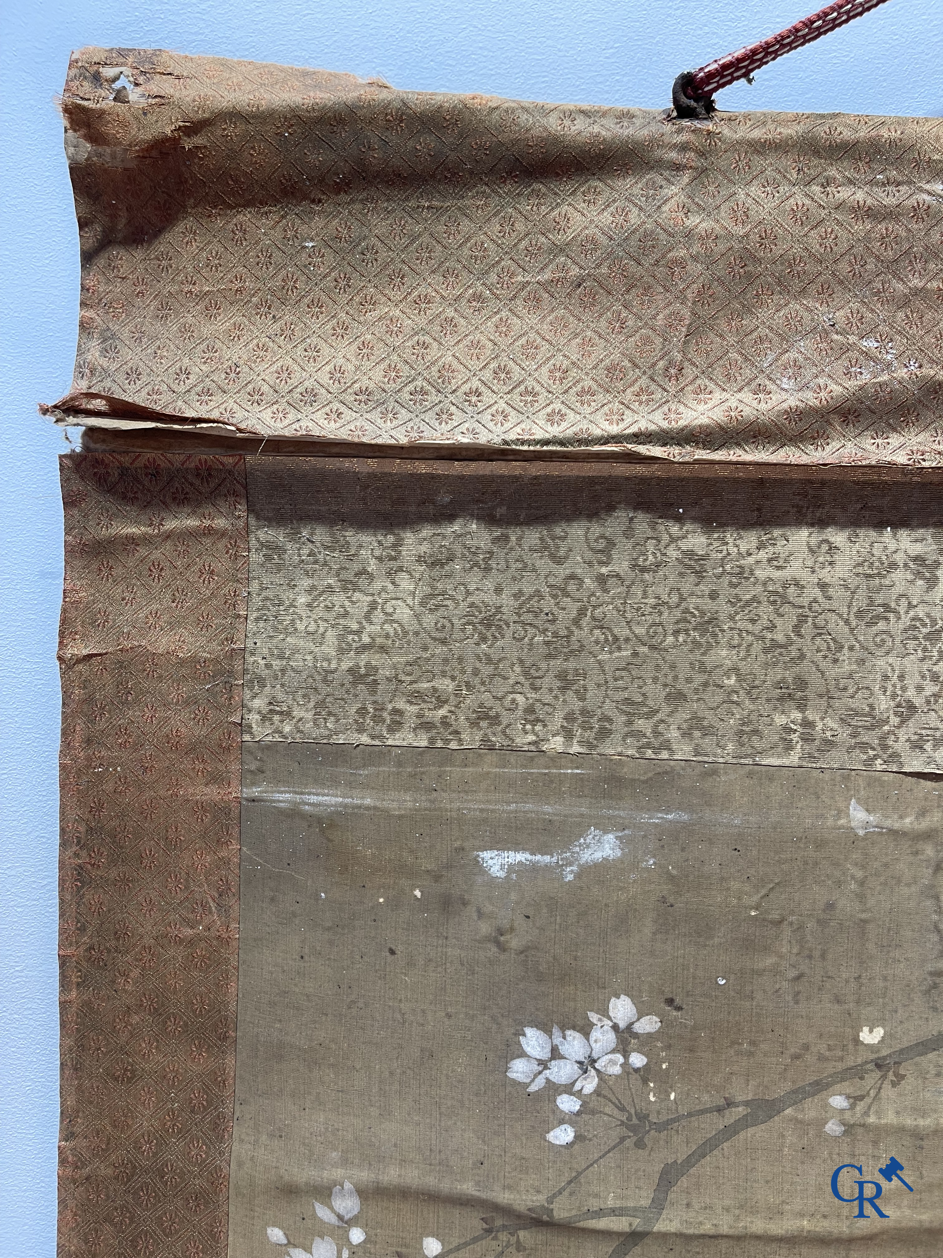 Asian Art, a large Japanese scroll. Signed. 18th century.