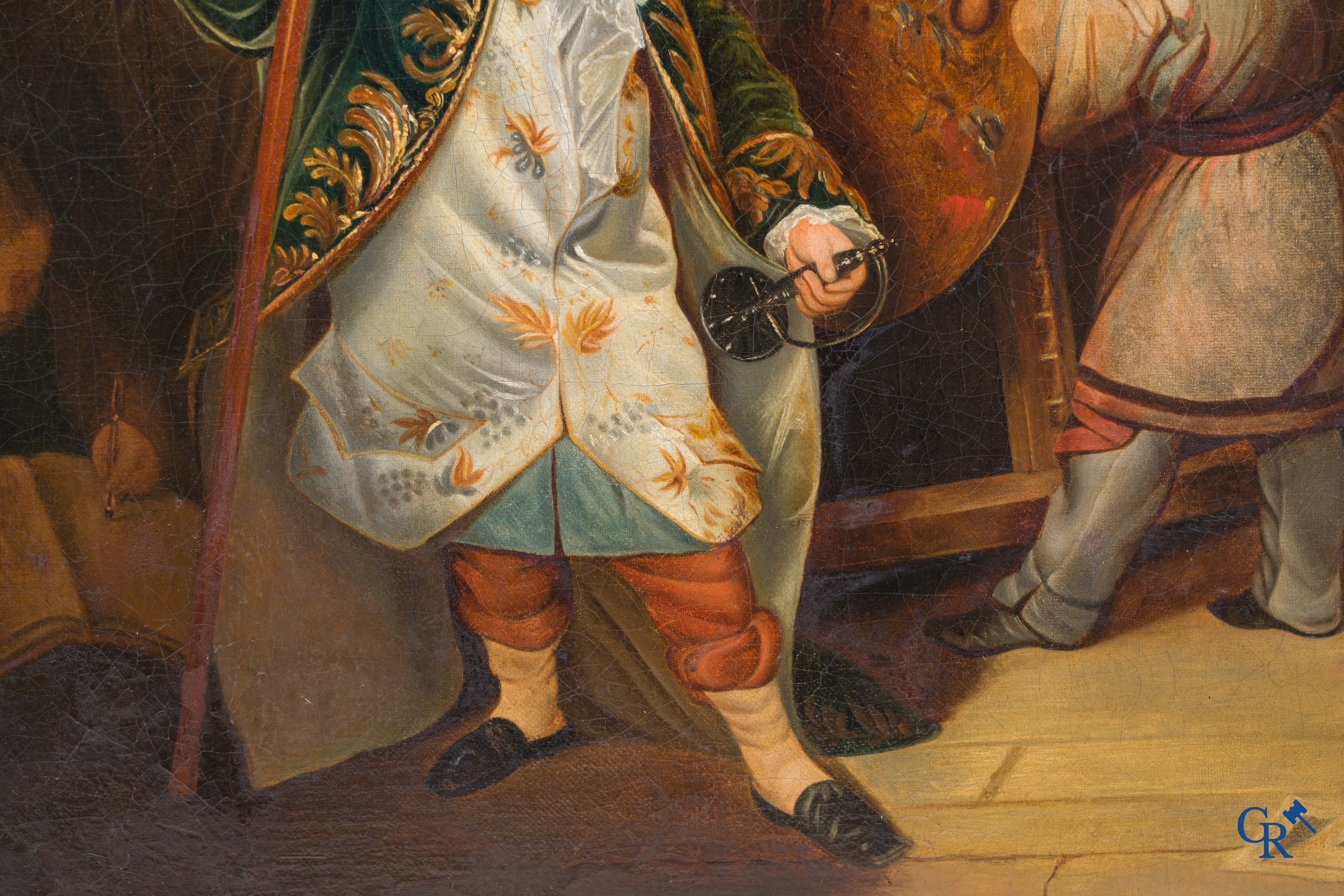 Painting, The portraitist, oil on canvas. 19th century.