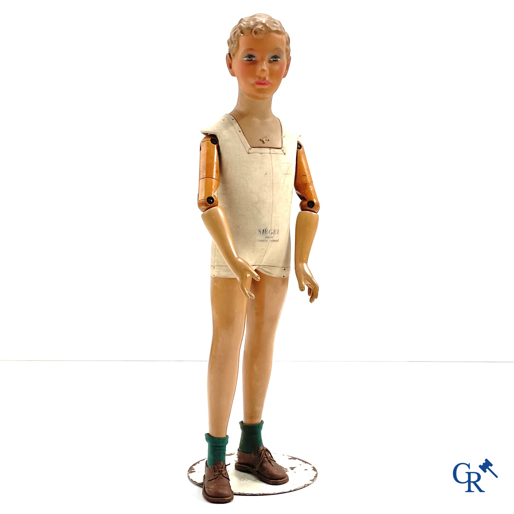 Siegel Paris, mannequin of a boy with plaster head. 1930's-1940's. Marked Siégel Paris.