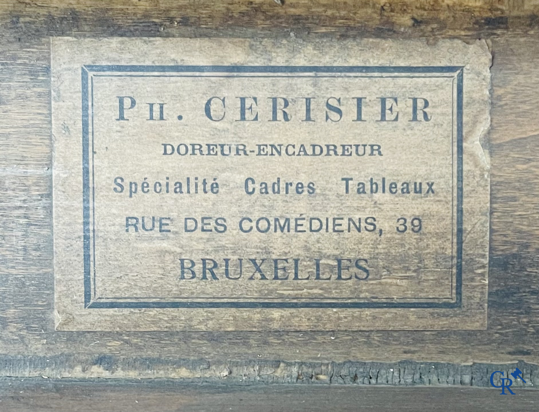Gustave Halbart (1846-1913) Forest path with characters. Painting, oil on canvas in an imposing frame. Signed lower right.