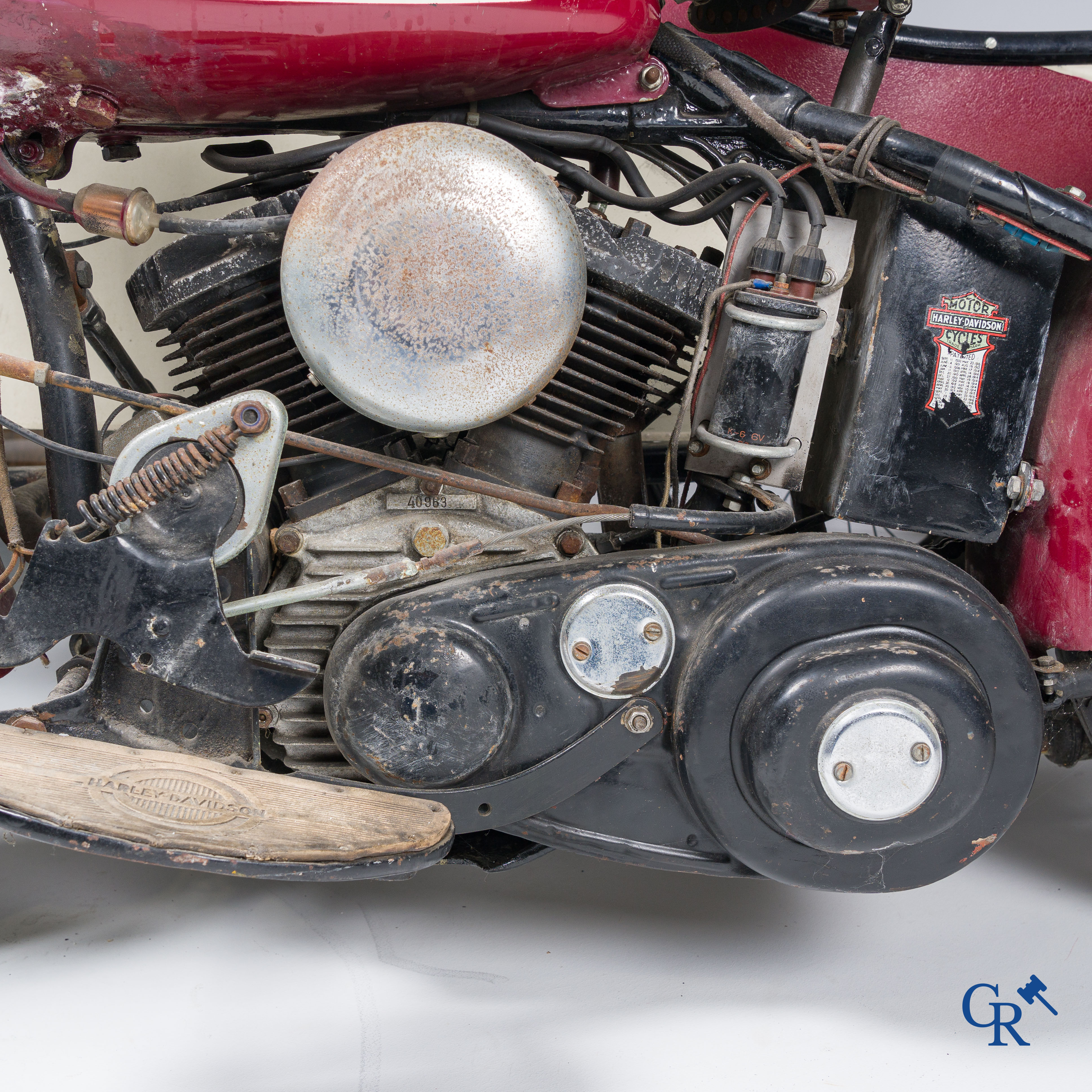 Harley Davidson, type WLA 750cc, circa 1940. With sidecar from a later period. (barn find)