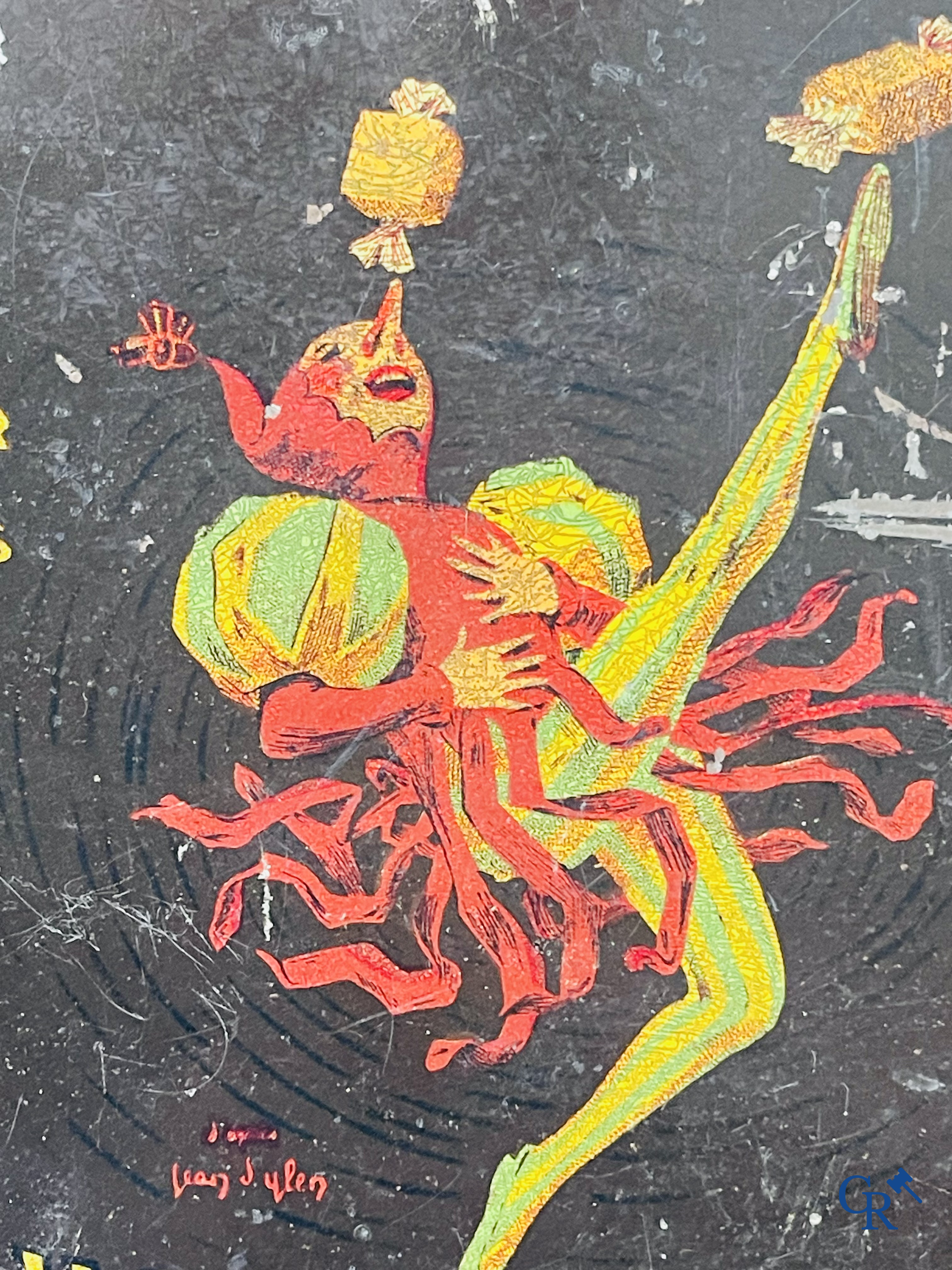 "Krema", Le meilleur bonbon au beurre. Blikdoos met een illustratie van Jean D'Ylen. G. De Andreis & Cie Marseille.