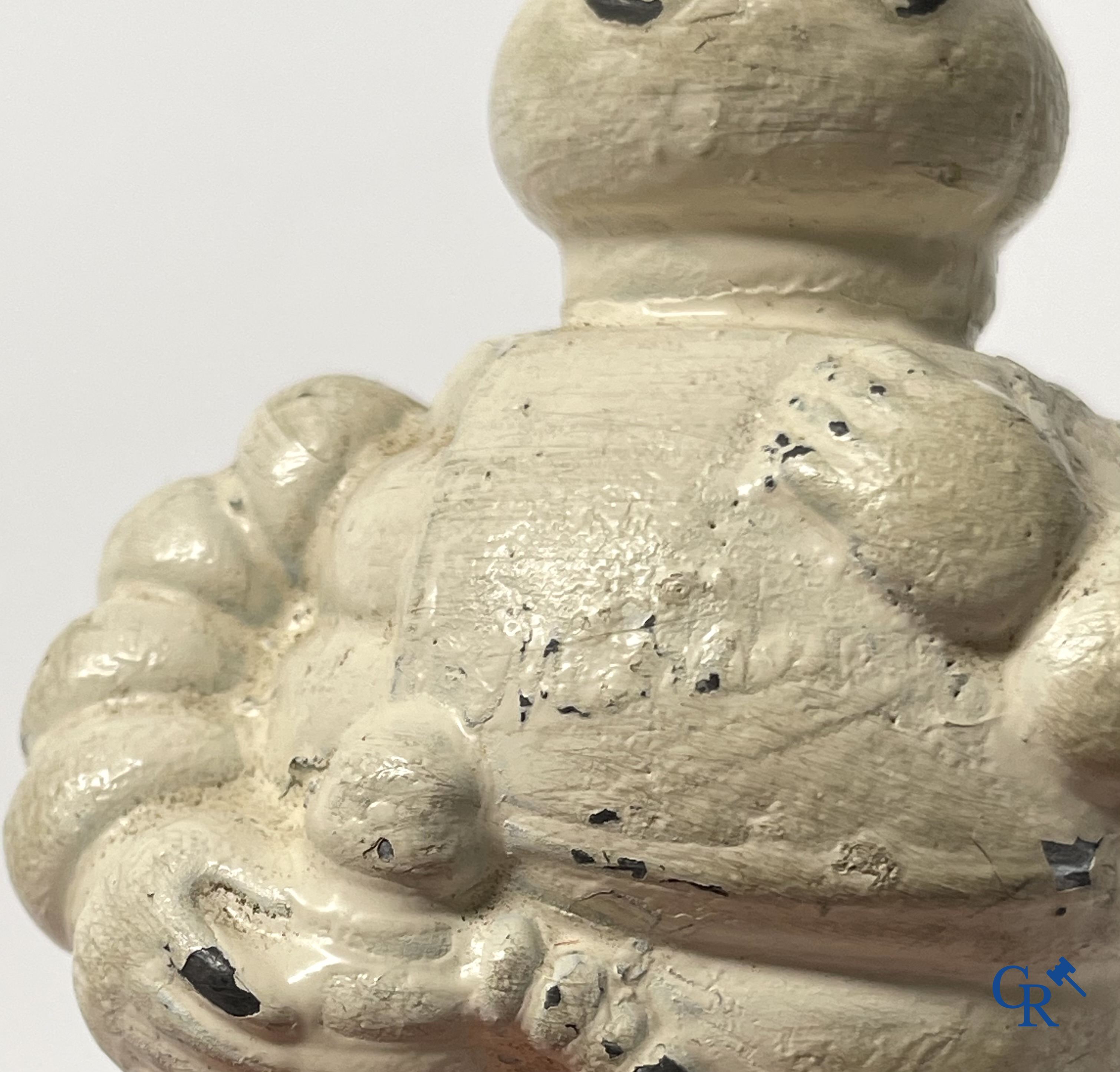 Michelin, a Bibendum in painted lead, original version. 1950's.