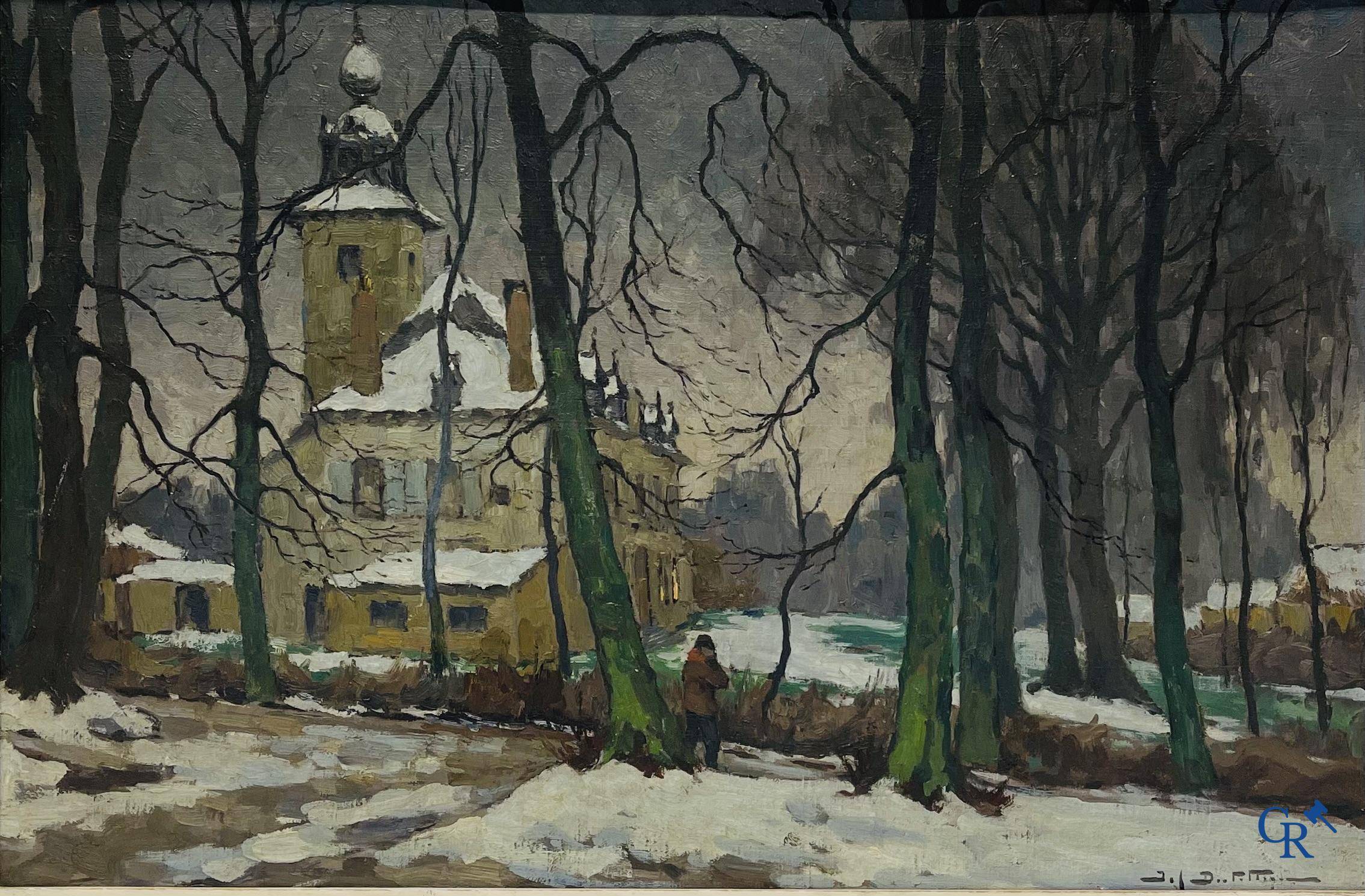 Pierre Joseph Dutillieu (1876 - 1960) 2 Landscape paintings. Oil on canvas.