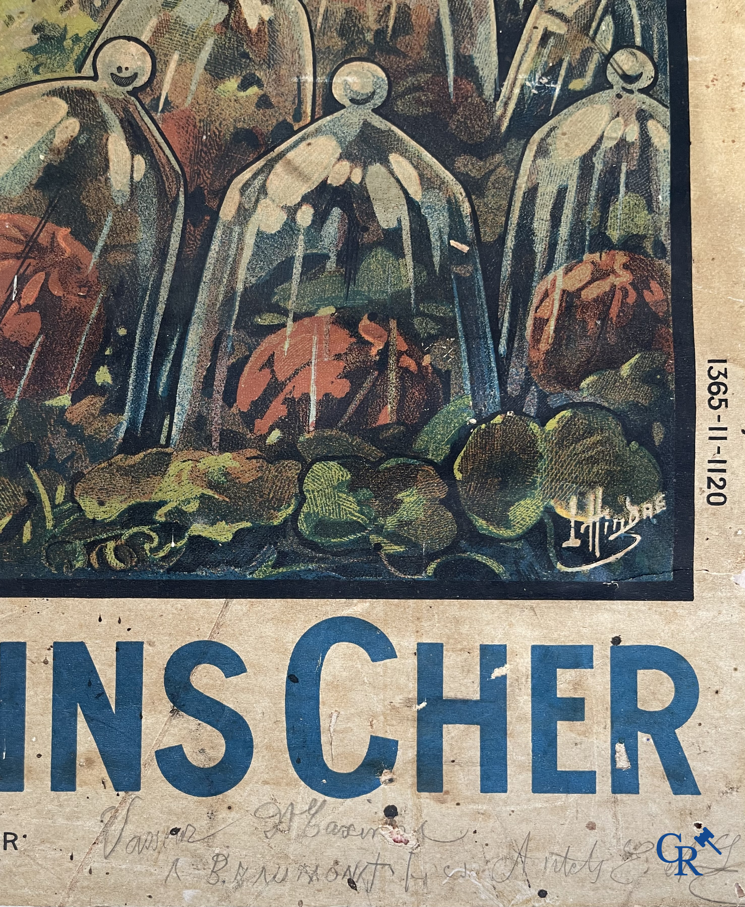 Léon Hingre (1860-1926) Pneu Vélo Michelin. Beautiful poster for Michelin bicycle tires. Around 1910.