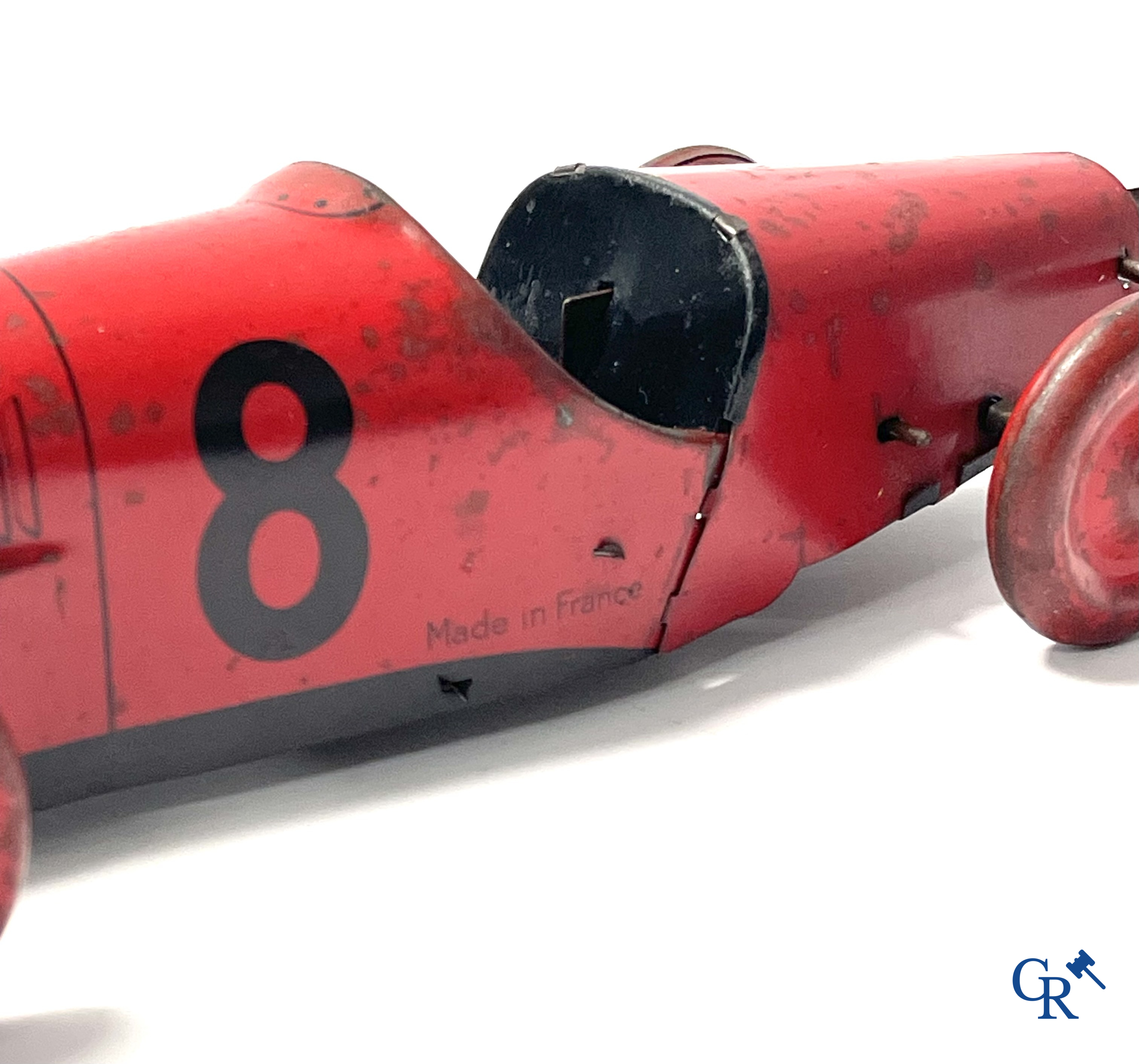 Mechanisch speelgoed, Vébé Paris, Made in France. Een blikken auto 1911 Model T Ford Racer.